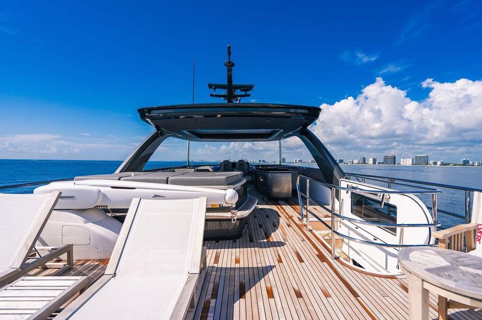 a boat on a deck aboard GYPZY Yacht for Charter