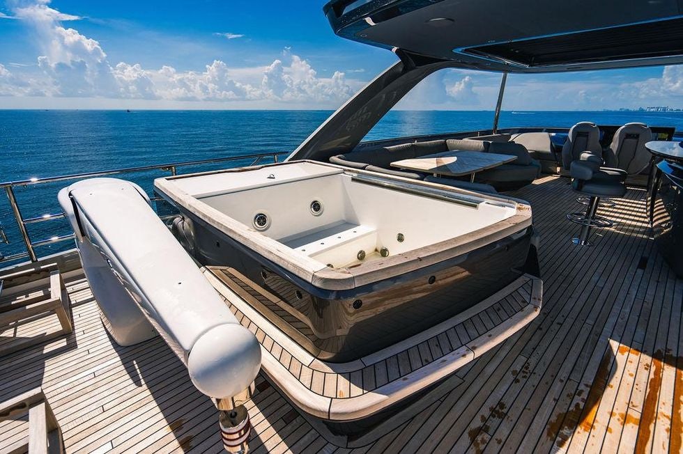 a boat on a deck aboard GYPZY Yacht for Charter