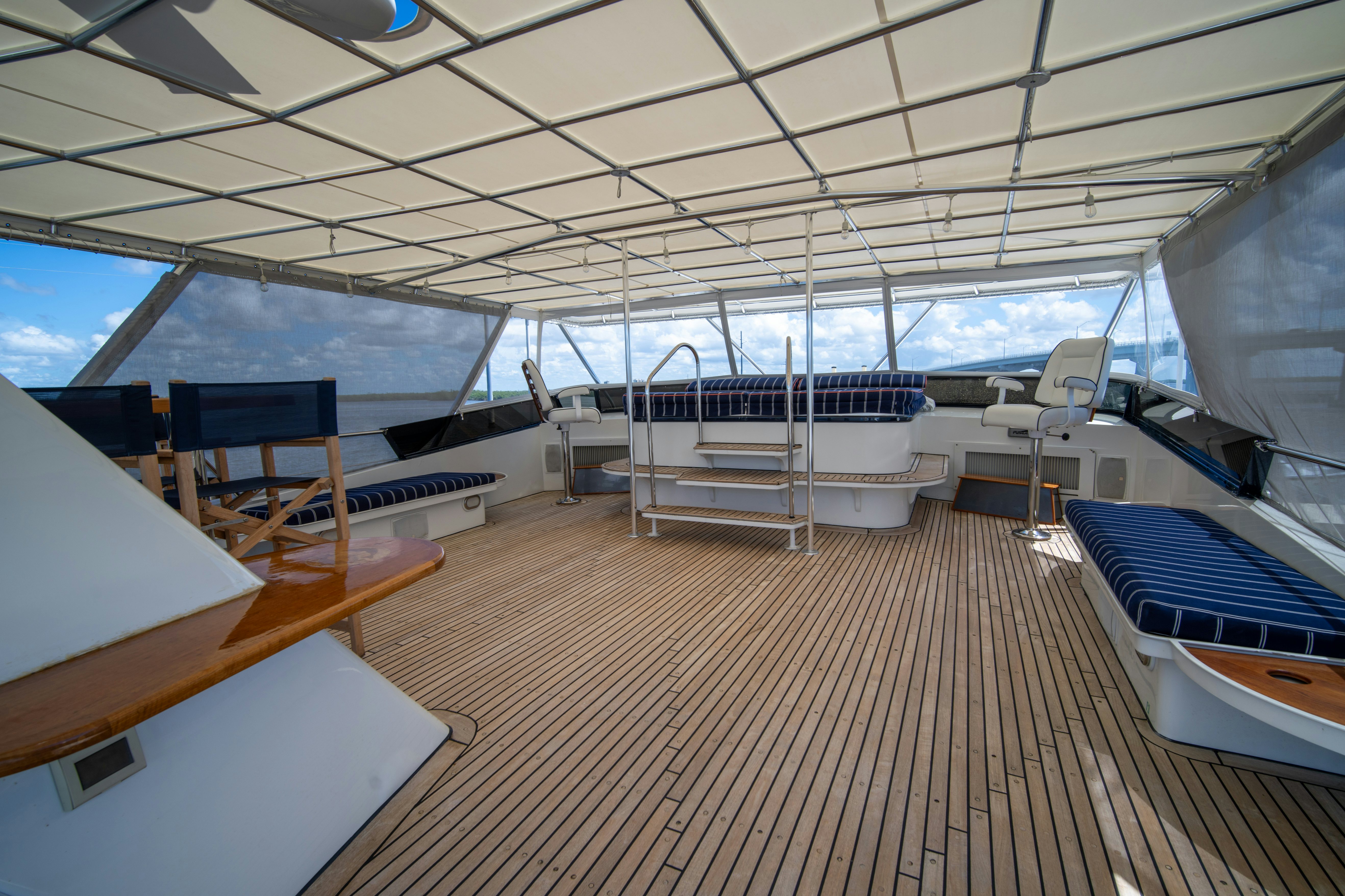 inside of a building with several bunk beds aboard FLYING DUTCHMAN Yacht for Sale