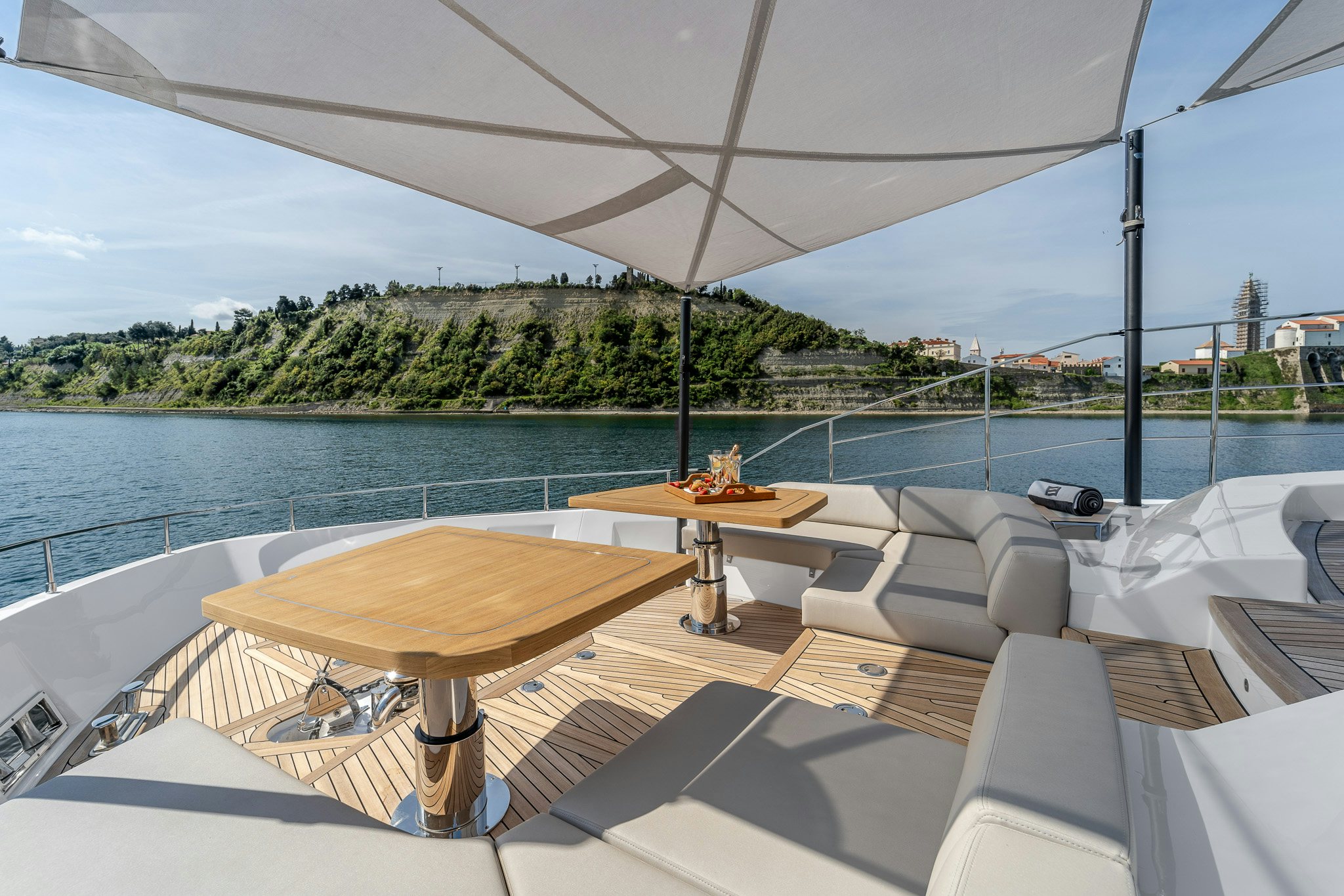 a lounge area on a boat aboard ISOTTA Yacht for Sale