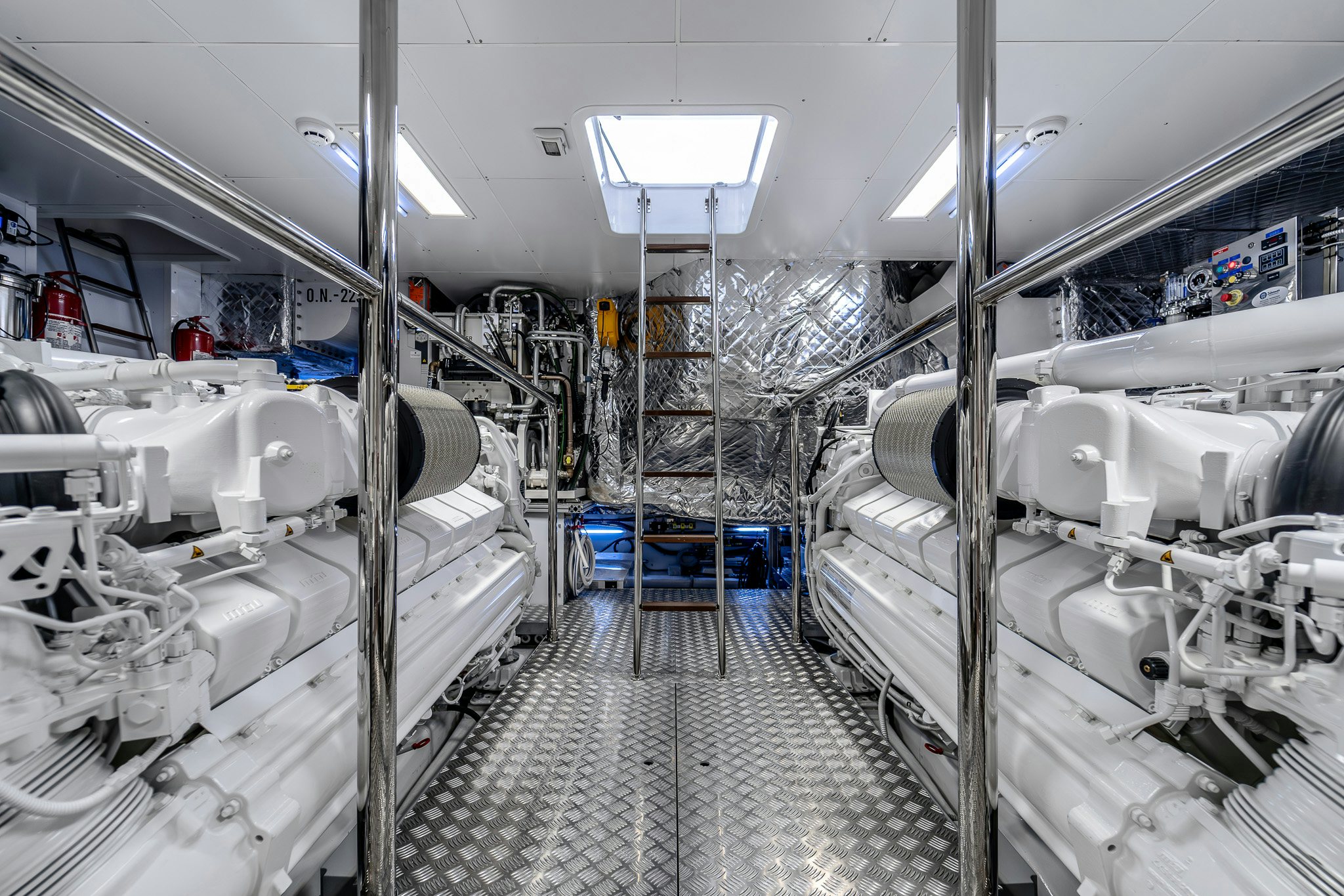 a room with white machines aboard ISOTTA Yacht for Sale