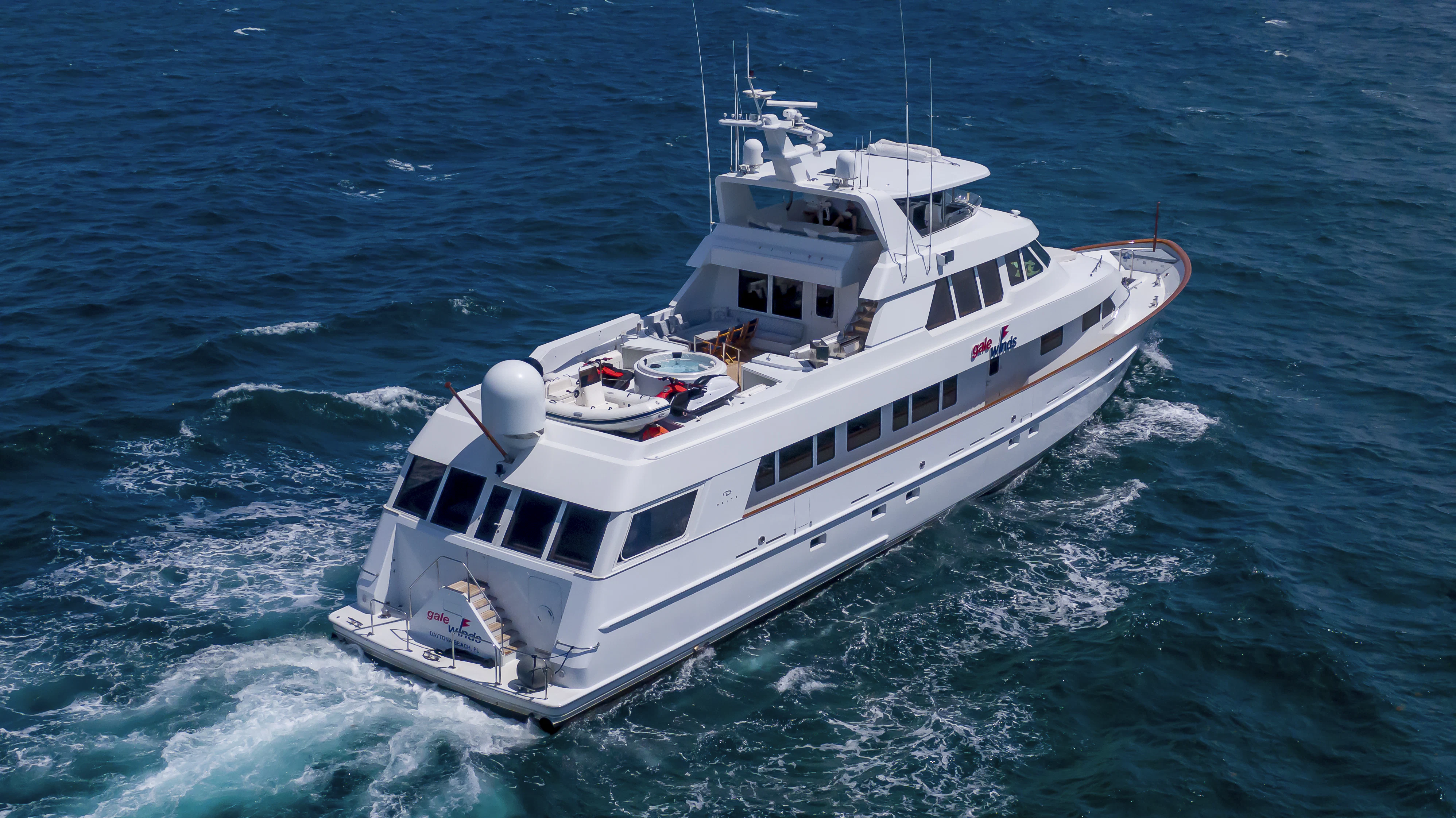 a boat in the water aboard GALE WINDS Yacht for Charter