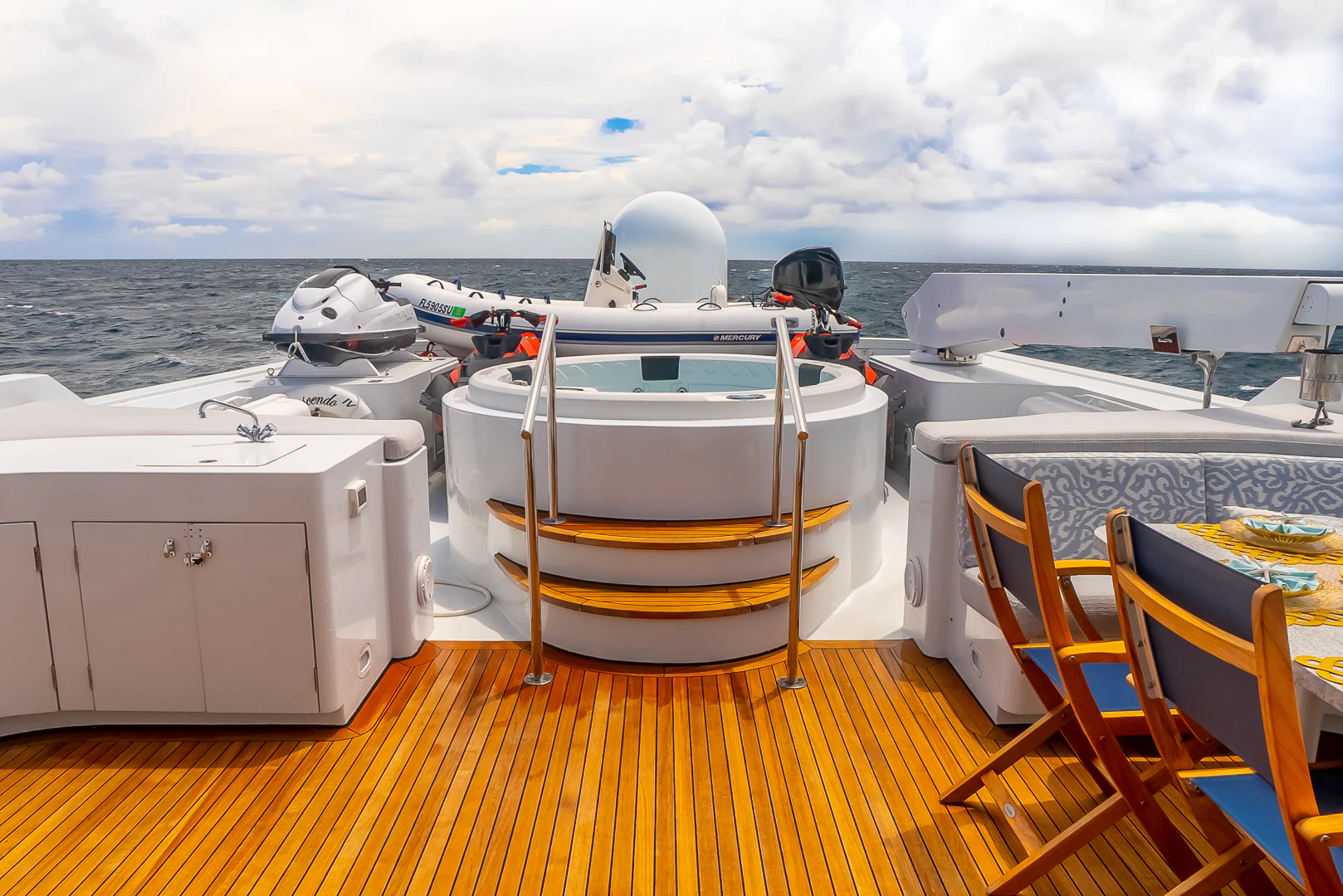 a boat on a deck aboard GALE WINDS Yacht for Charter