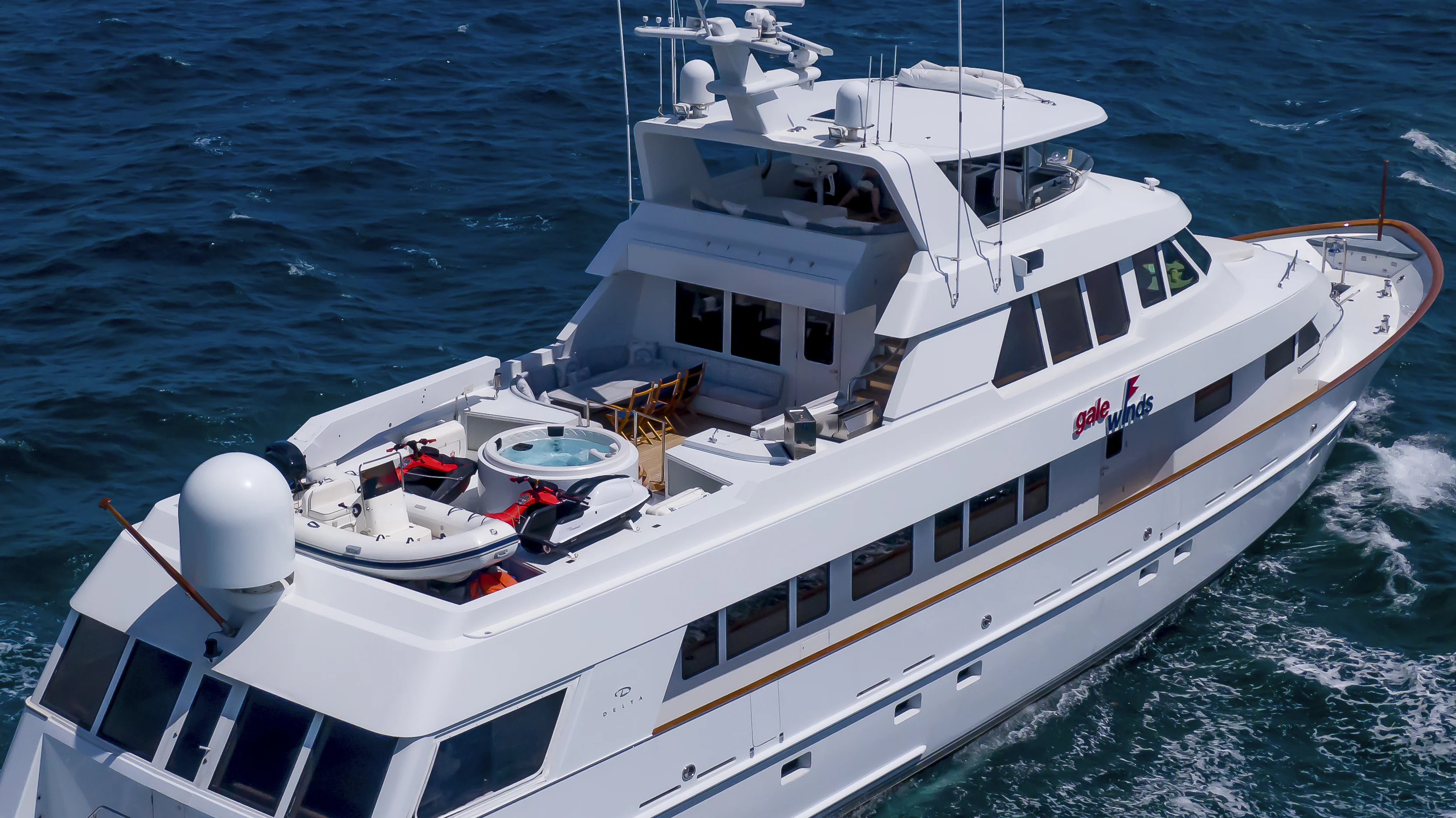 a boat on the water aboard GALE WINDS Yacht for Charter