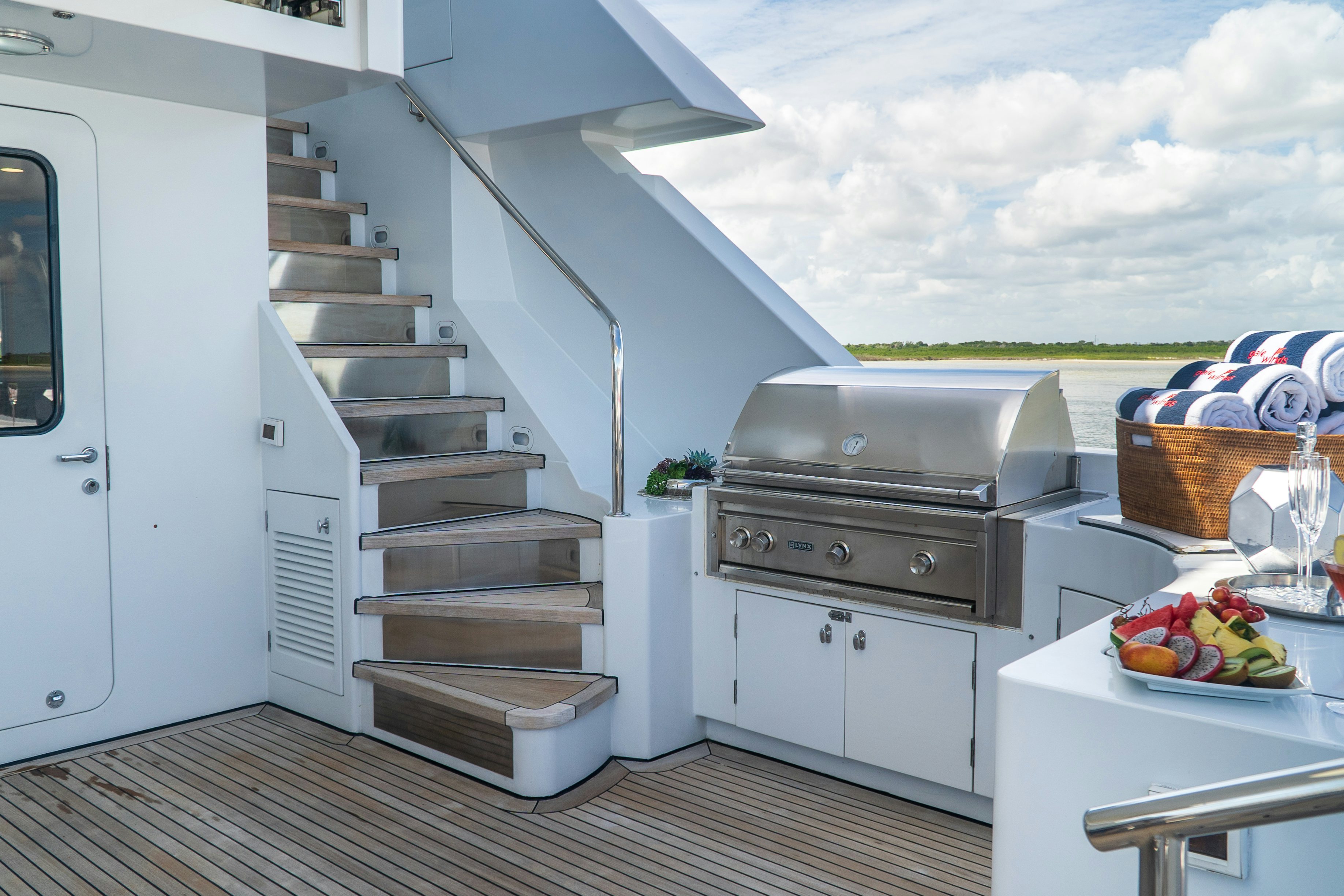 a kitchen with a large oven aboard GALE WINDS Yacht for Sale