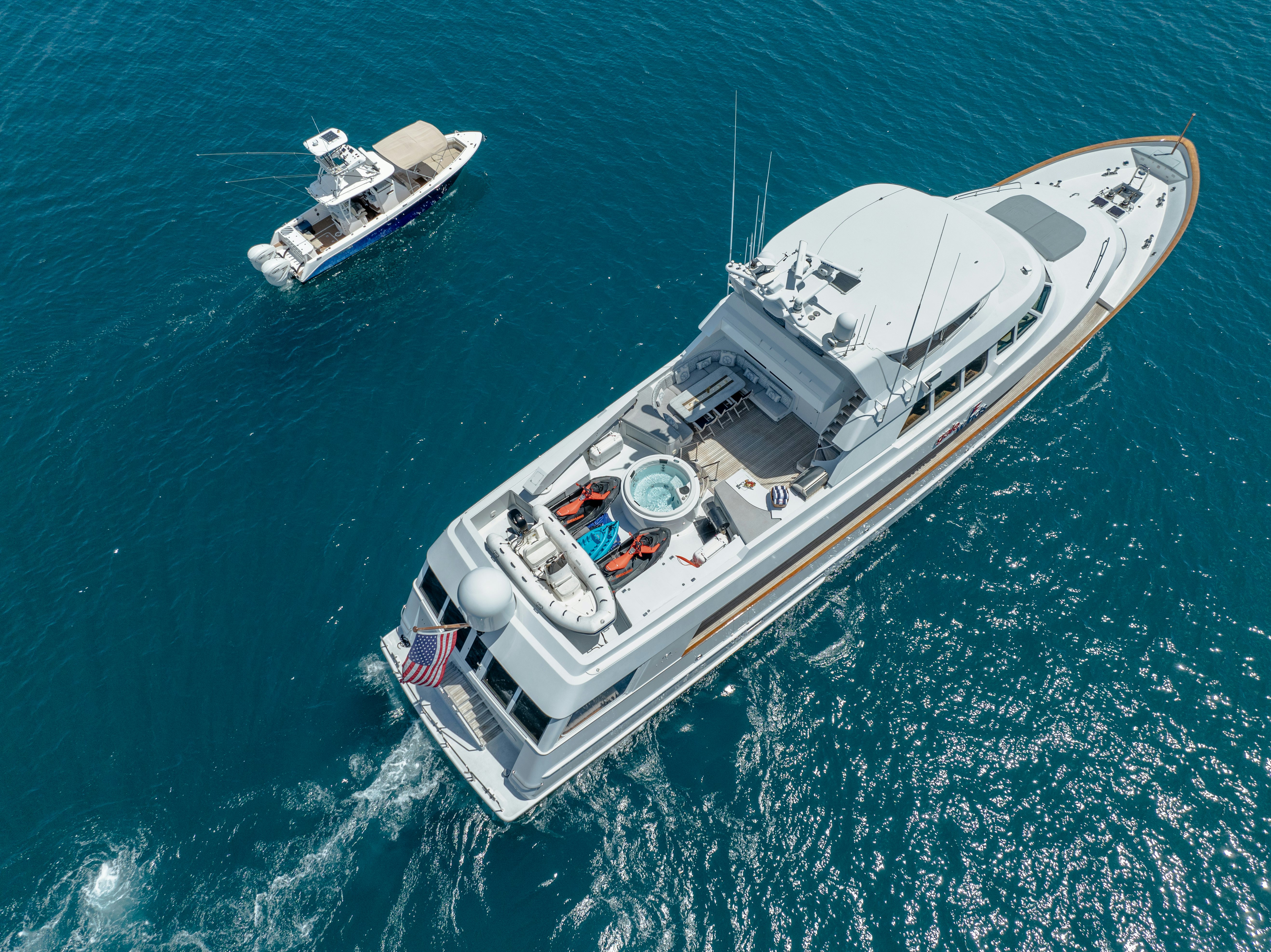 a high angle view of a ship aboard GALE WINDS Yacht for Sale