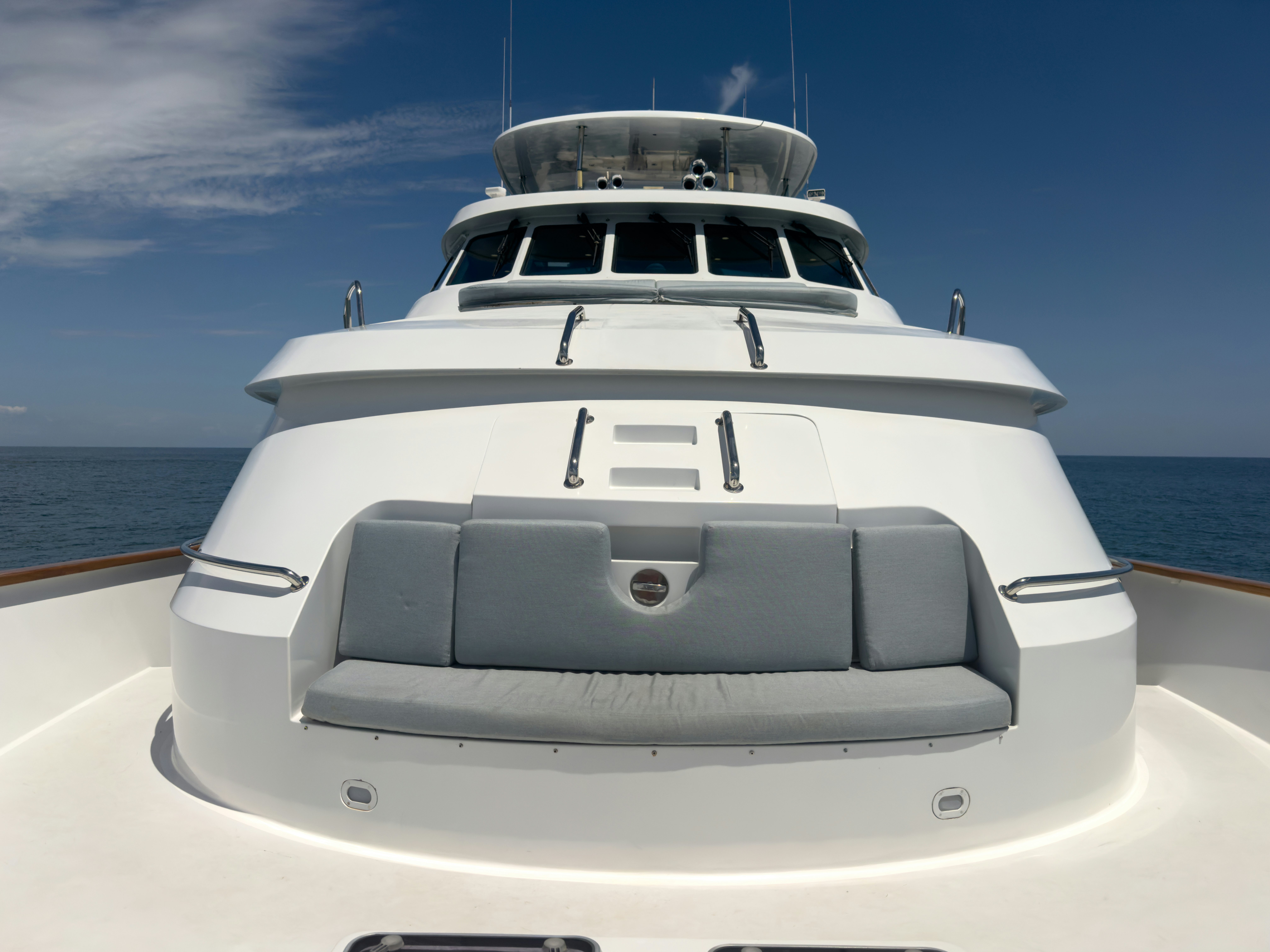 a white yacht on a boat aboard GALE WINDS Yacht for Sale