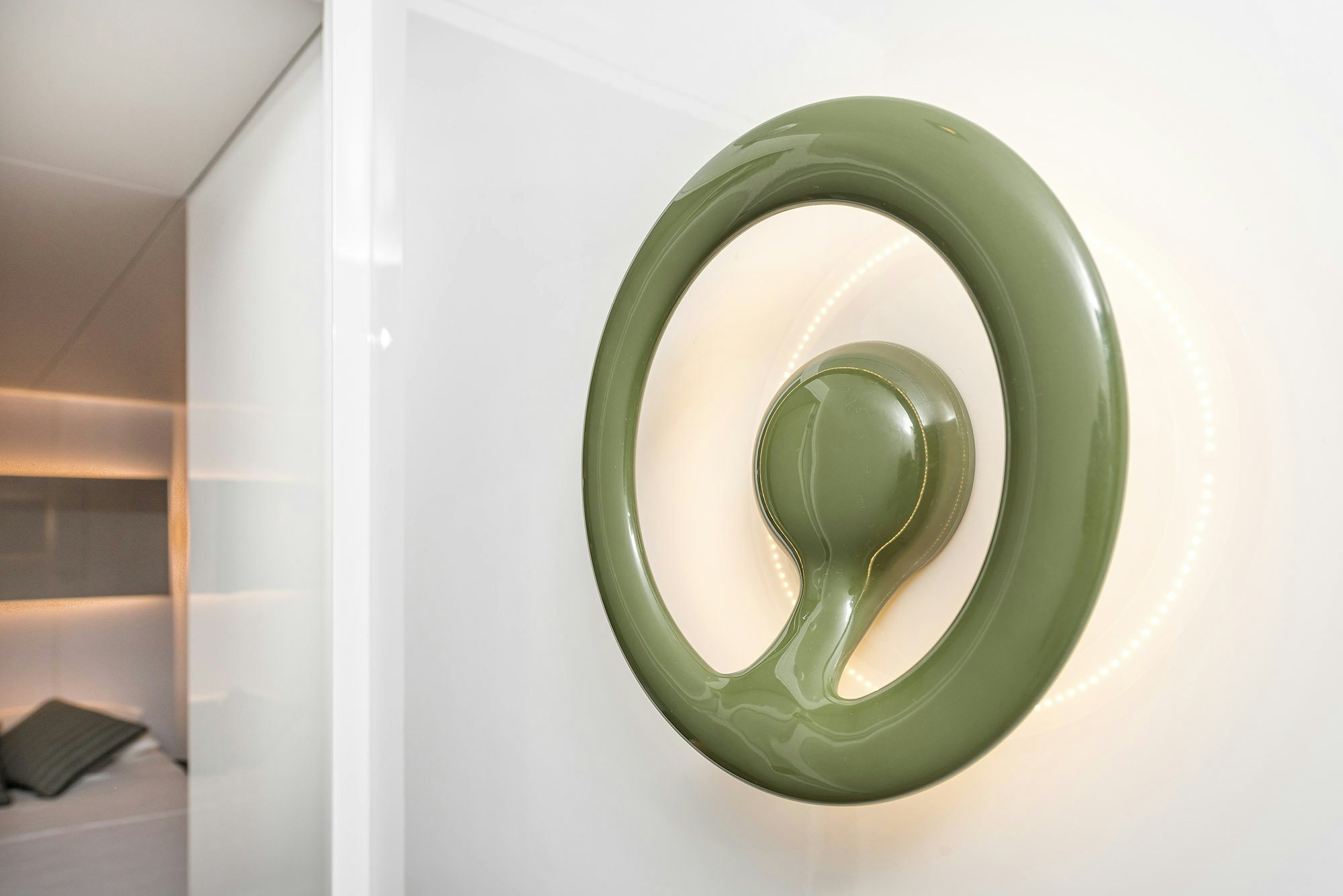 a green circular object aboard IGUAZU Yacht for Sale