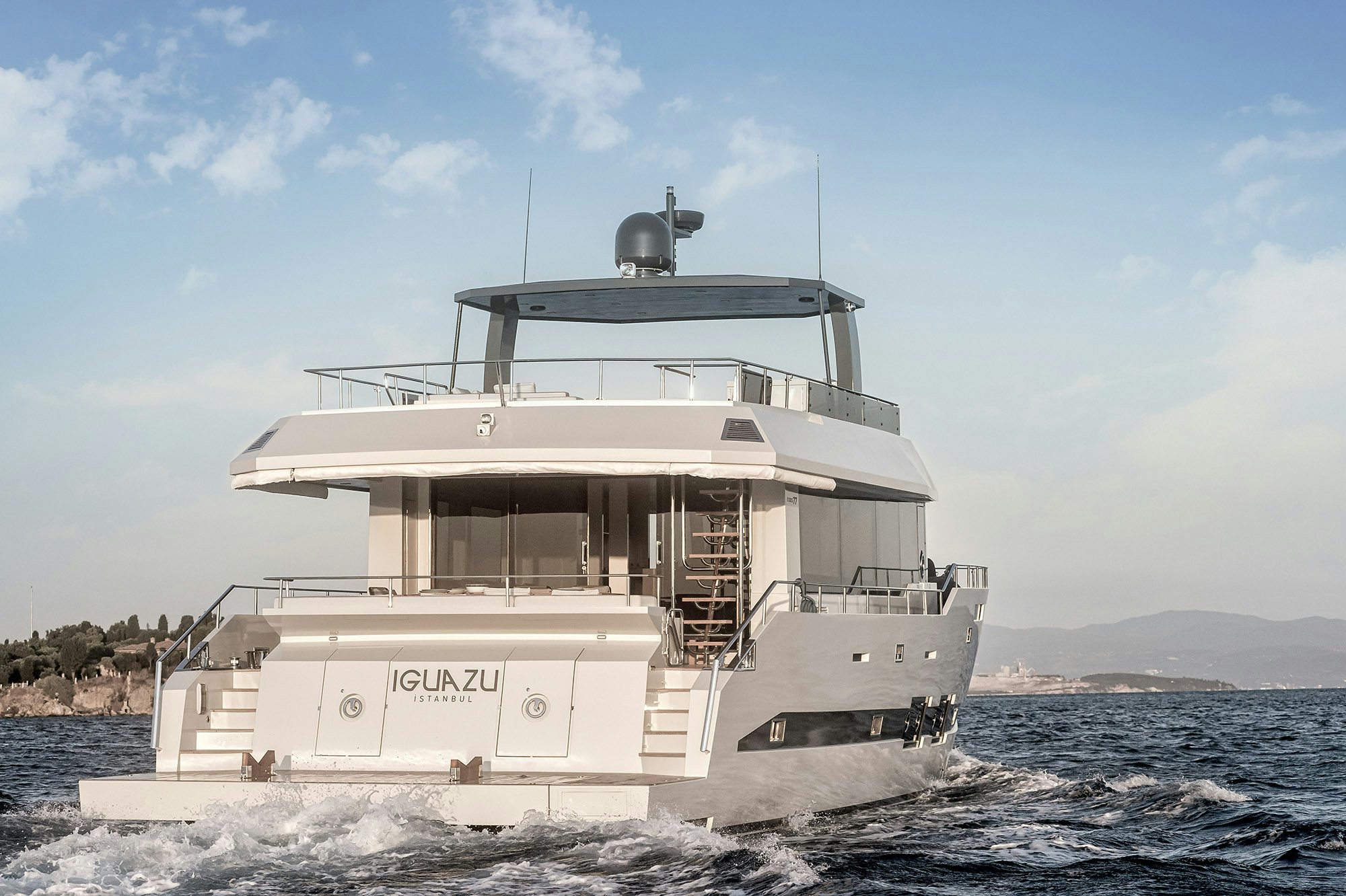 a boat on the water aboard IGUAZU Yacht for Sale