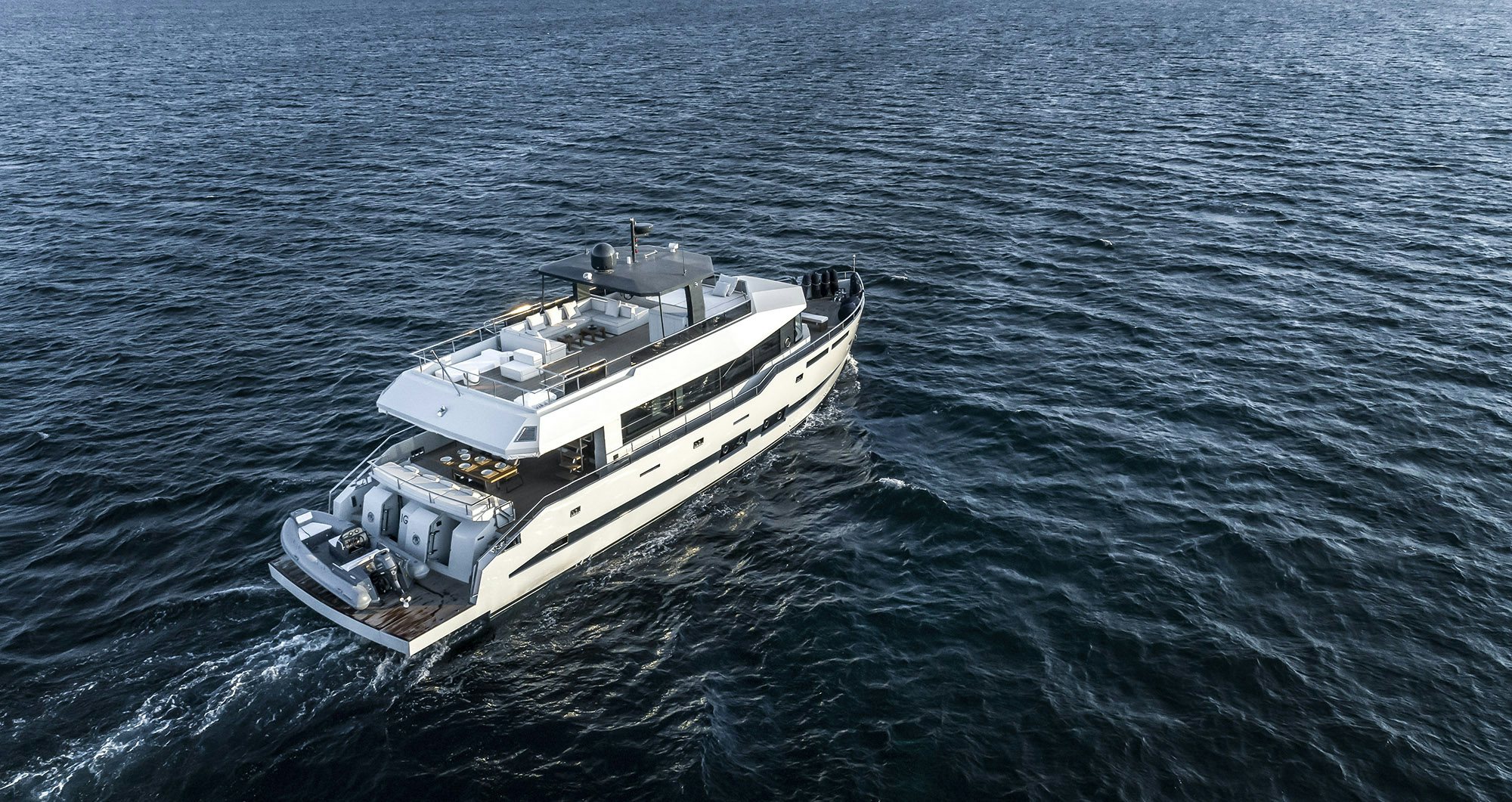 a boat in the water aboard IGUAZU Yacht for Sale