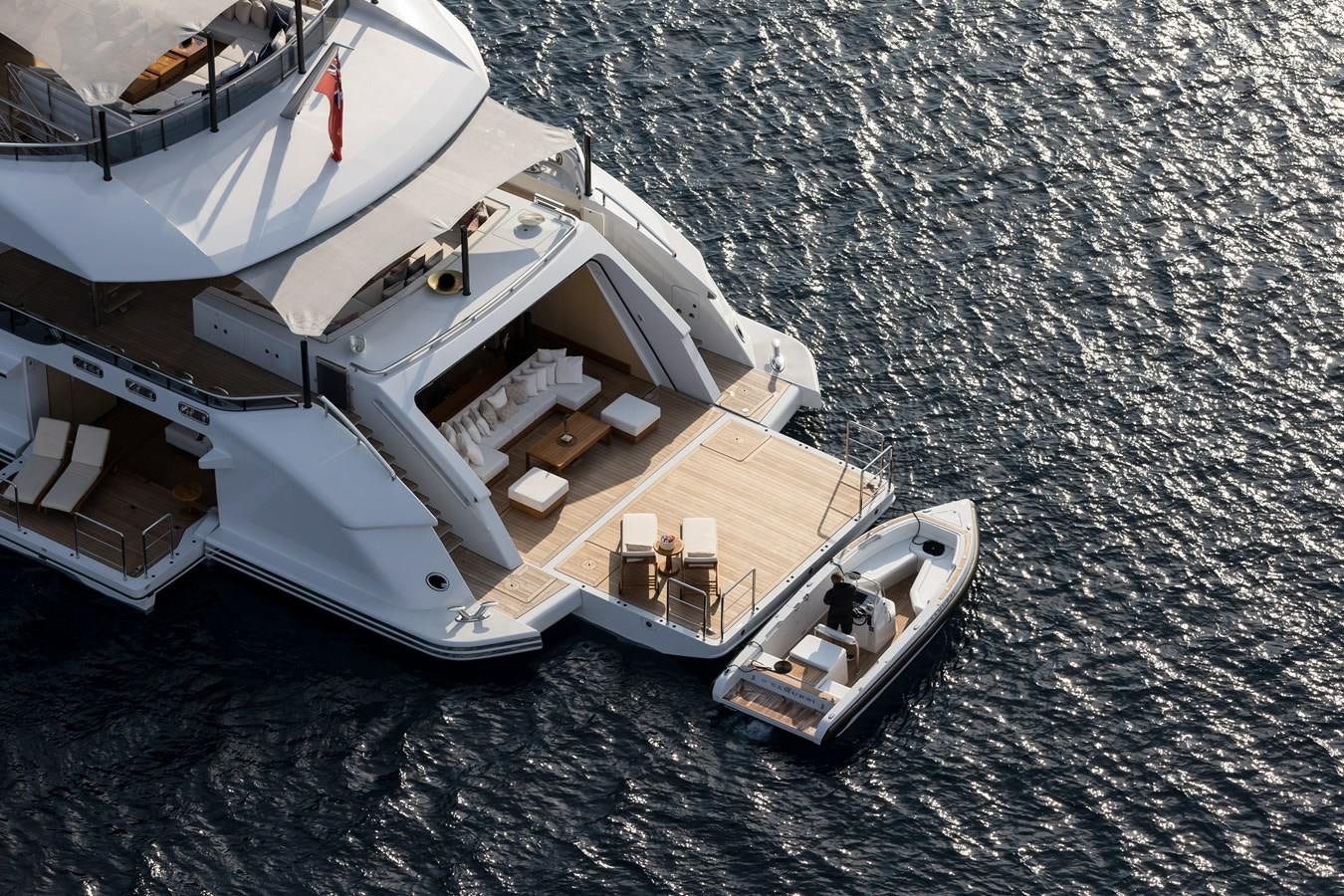 a large ship on the water aboard SAMURAI Yacht for Sale