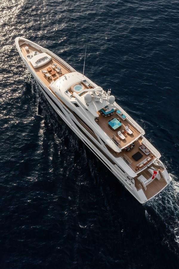a high angle view of a submarine aboard SOMNIUM Yacht for Sale