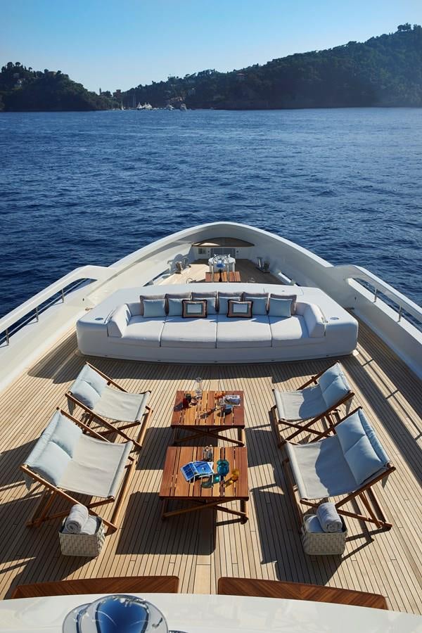 a boat on a deck aboard SOMNIUM Yacht for Sale