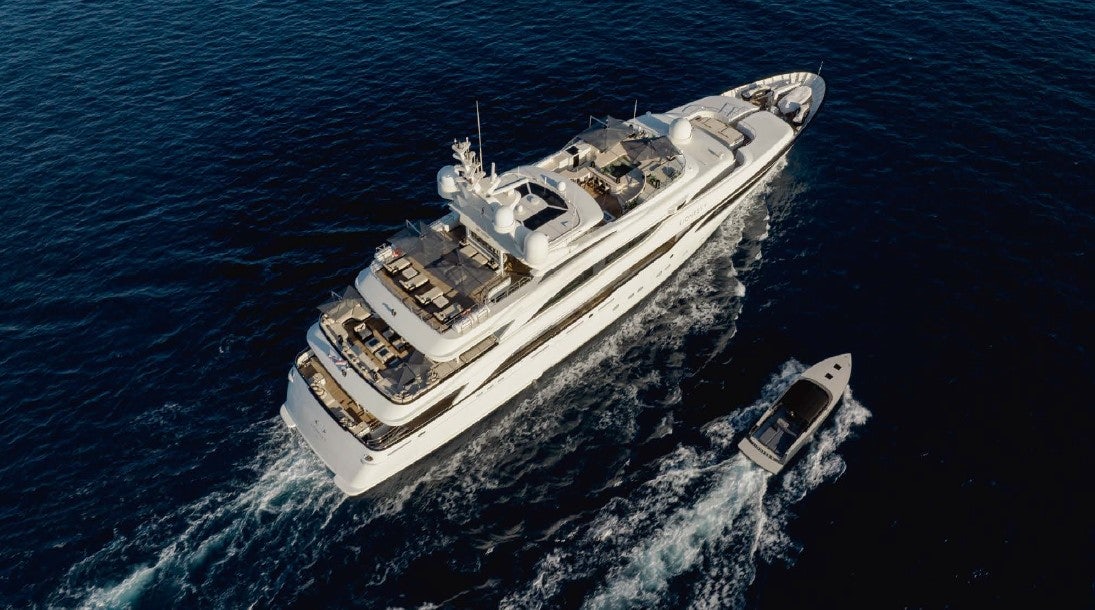 a ship in the water aboard LIONESS V Yacht for Sale