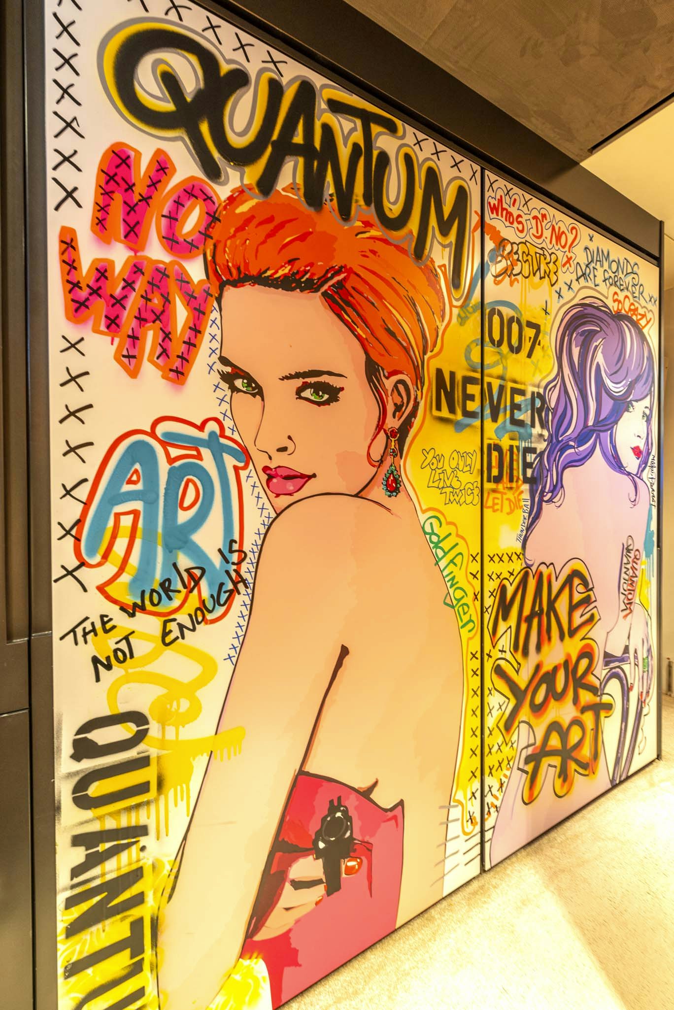 a poster on a wall aboard QUANTUM Yacht for Charter
