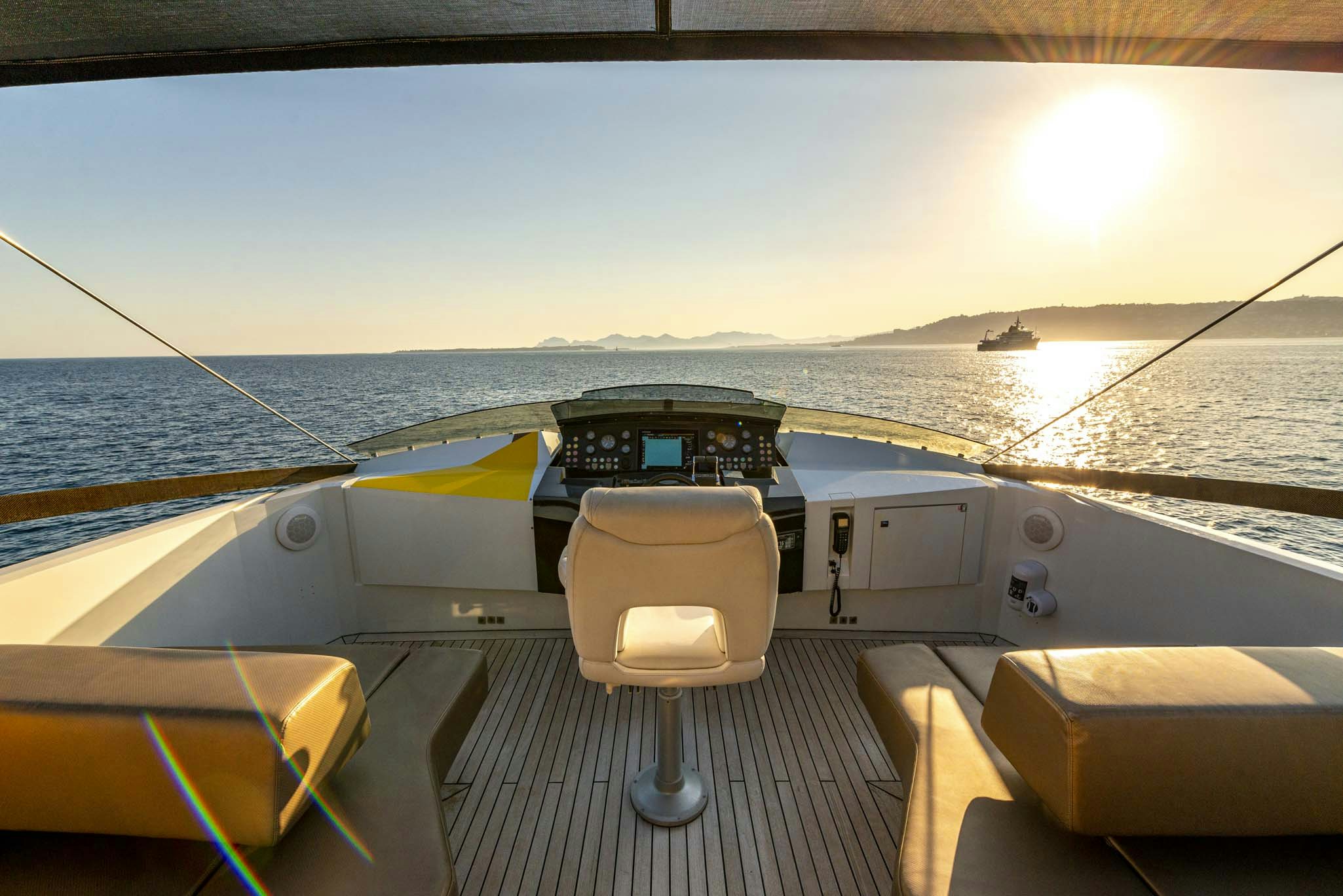 a boat on the water aboard QUANTUM Yacht for Charter