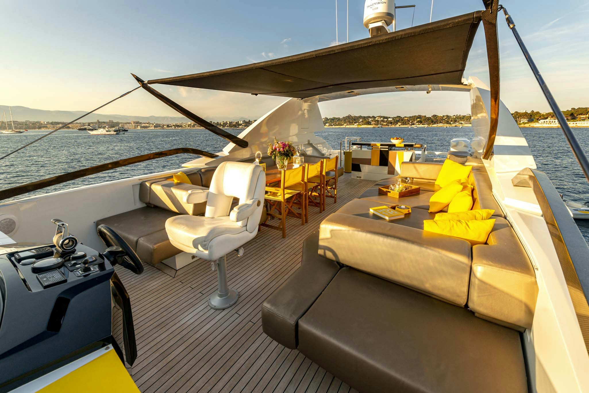 a boat on the water aboard QUANTUM Yacht for Charter