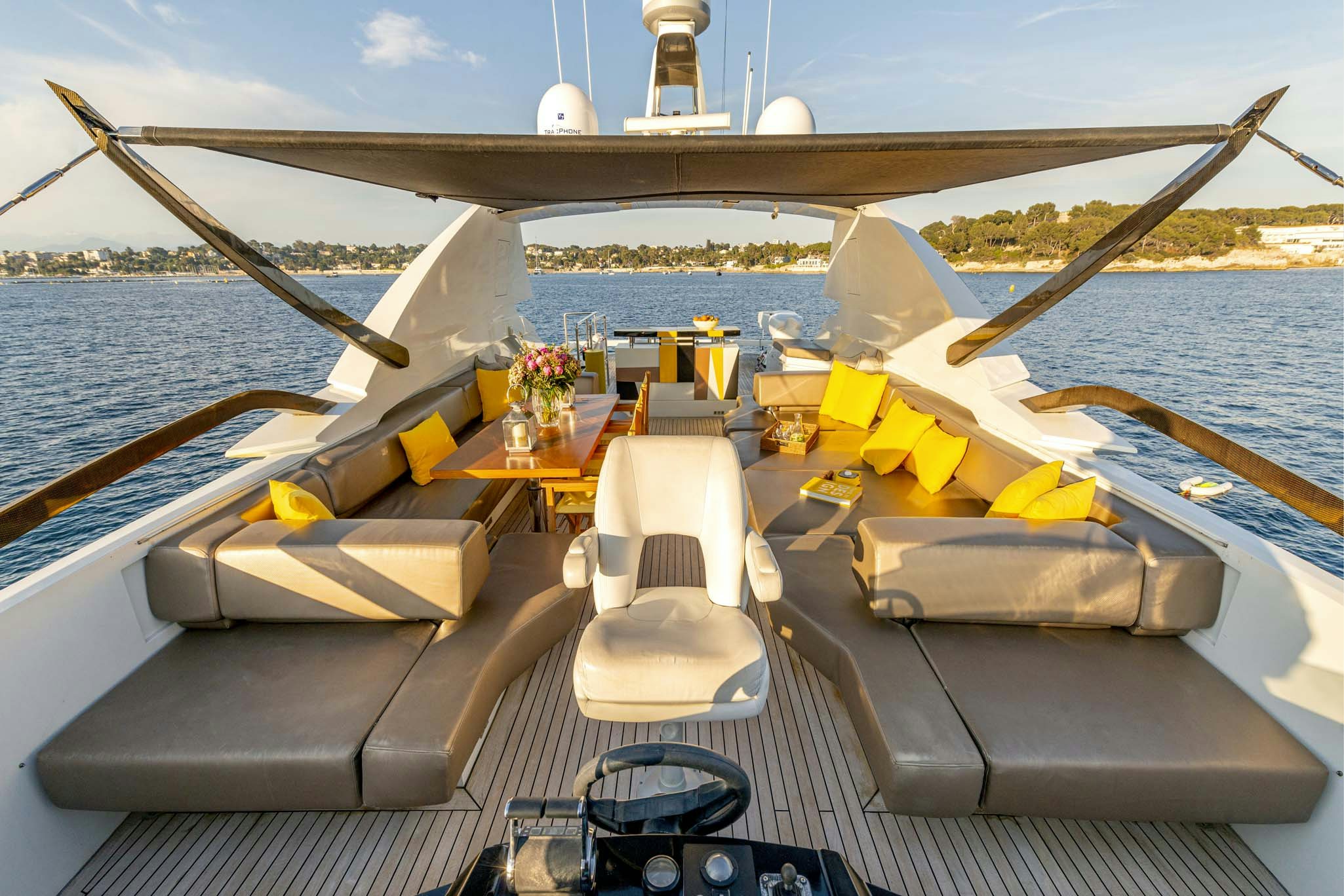 a boat on the water aboard QUANTUM Yacht for Charter