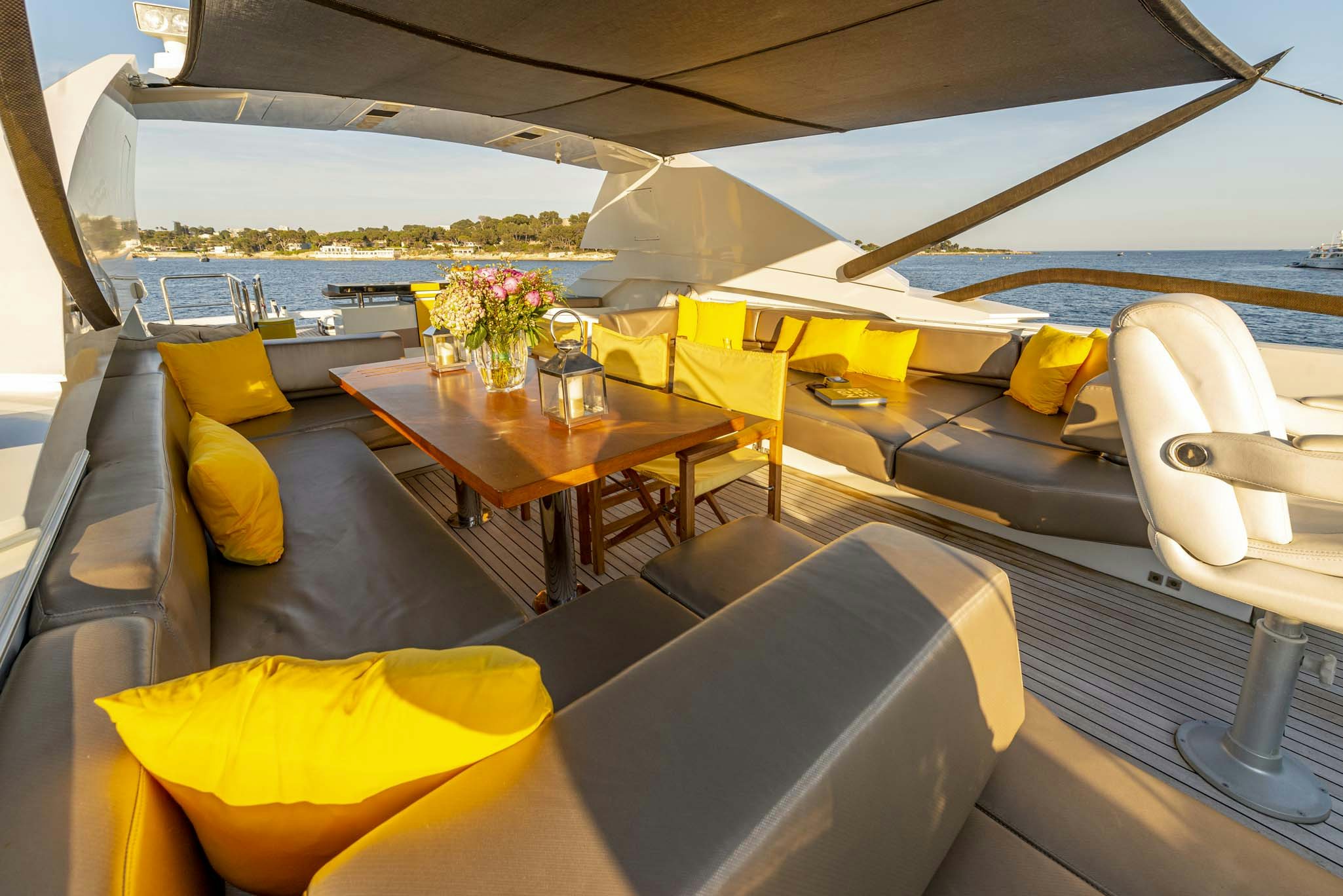 a boat on the water aboard QUANTUM Yacht for Charter