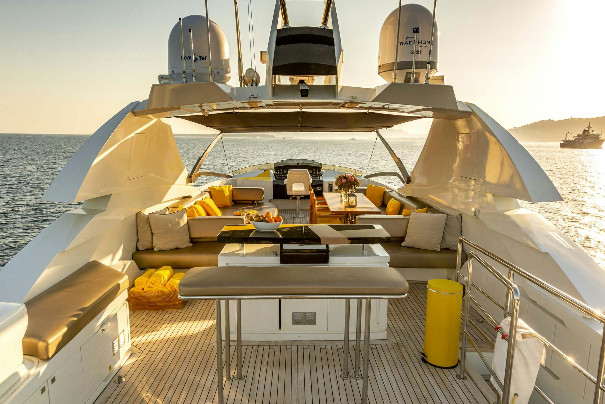 a boat on the water aboard QUANTUM Yacht for Charter