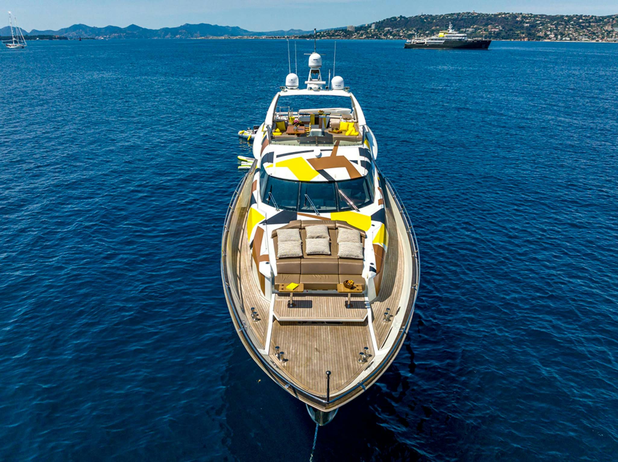a boat in the water aboard QUANTUM Yacht for Charter