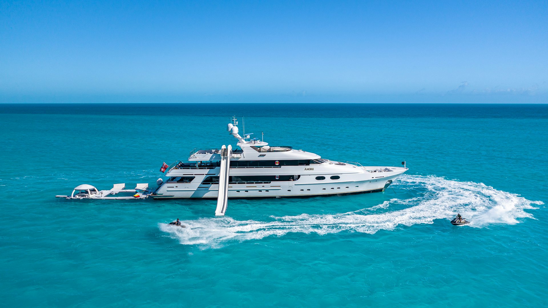 a boat on the water aboard AMORE Yacht for Charter