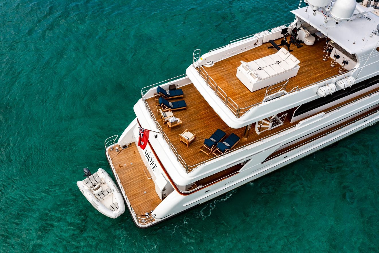 a boat on the water aboard AMORE Yacht for Charter
