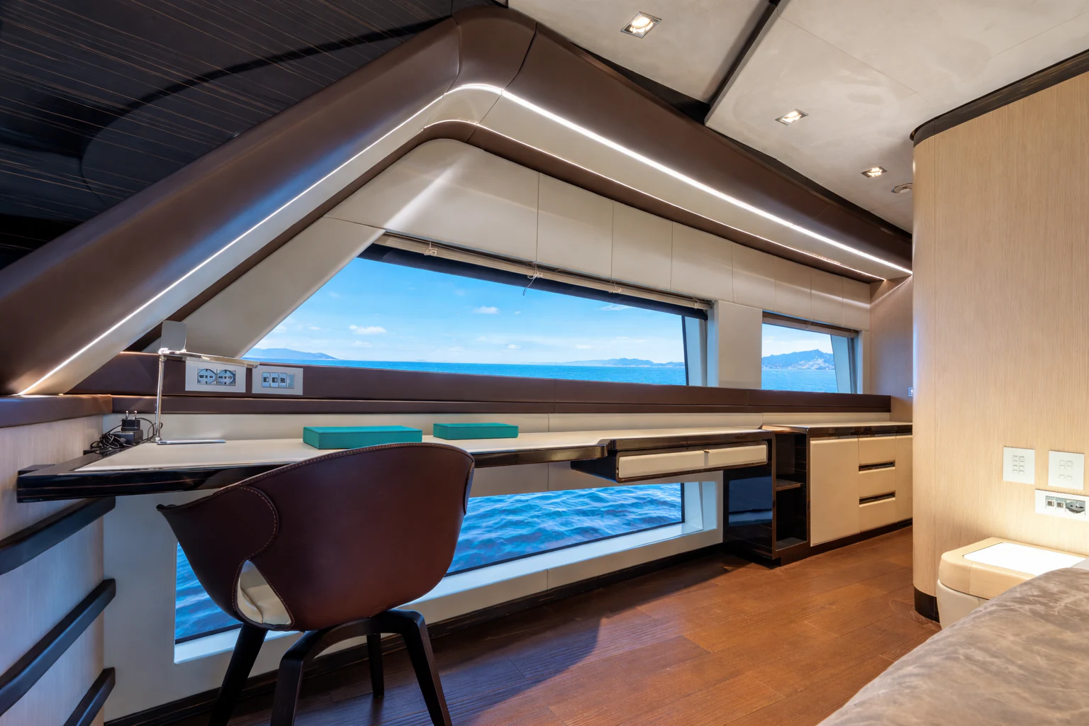 a room with a table and chairs aboard ZALANKA Yacht for Sale
