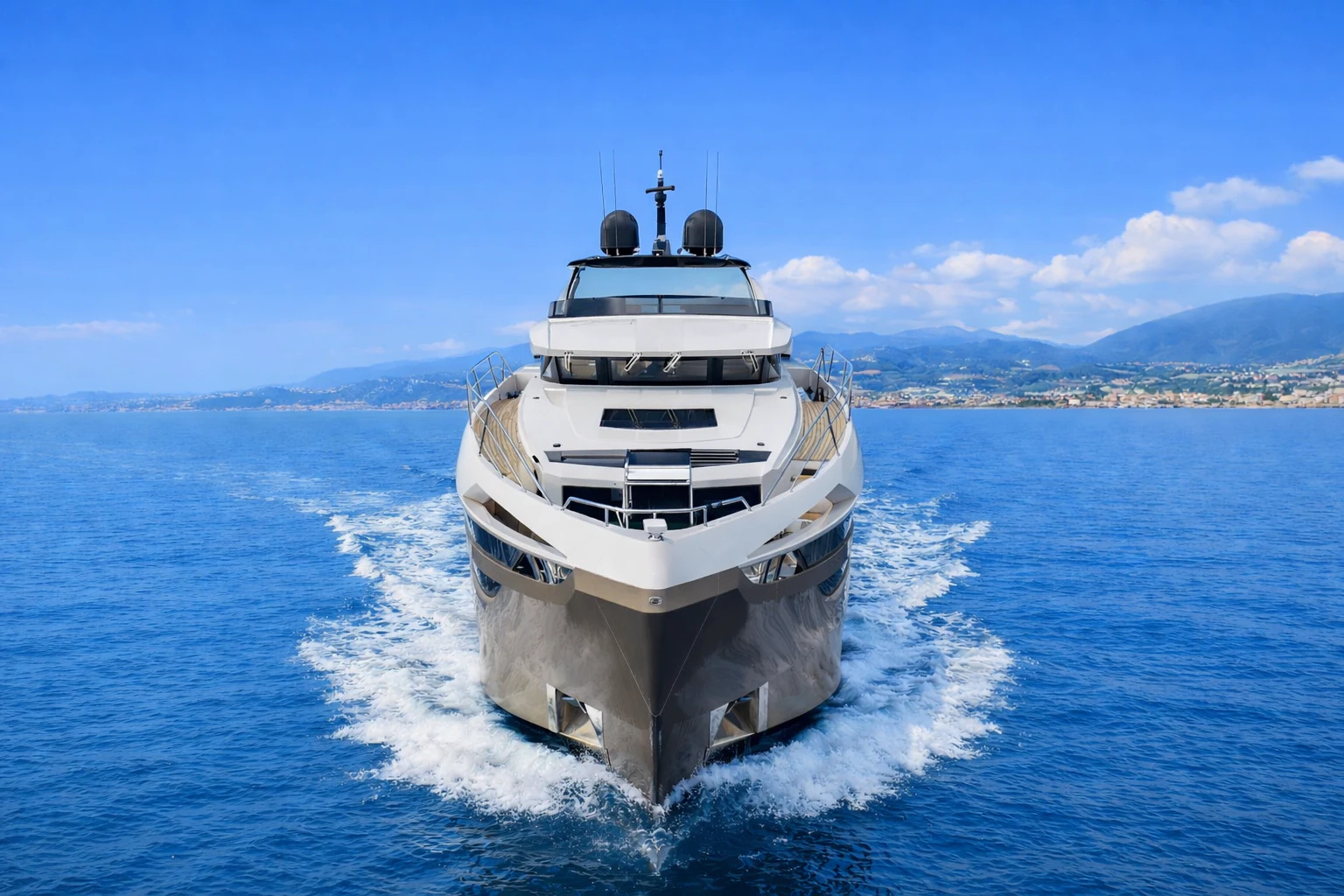 a large boat on the water aboard ZALANKA Yacht for Sale