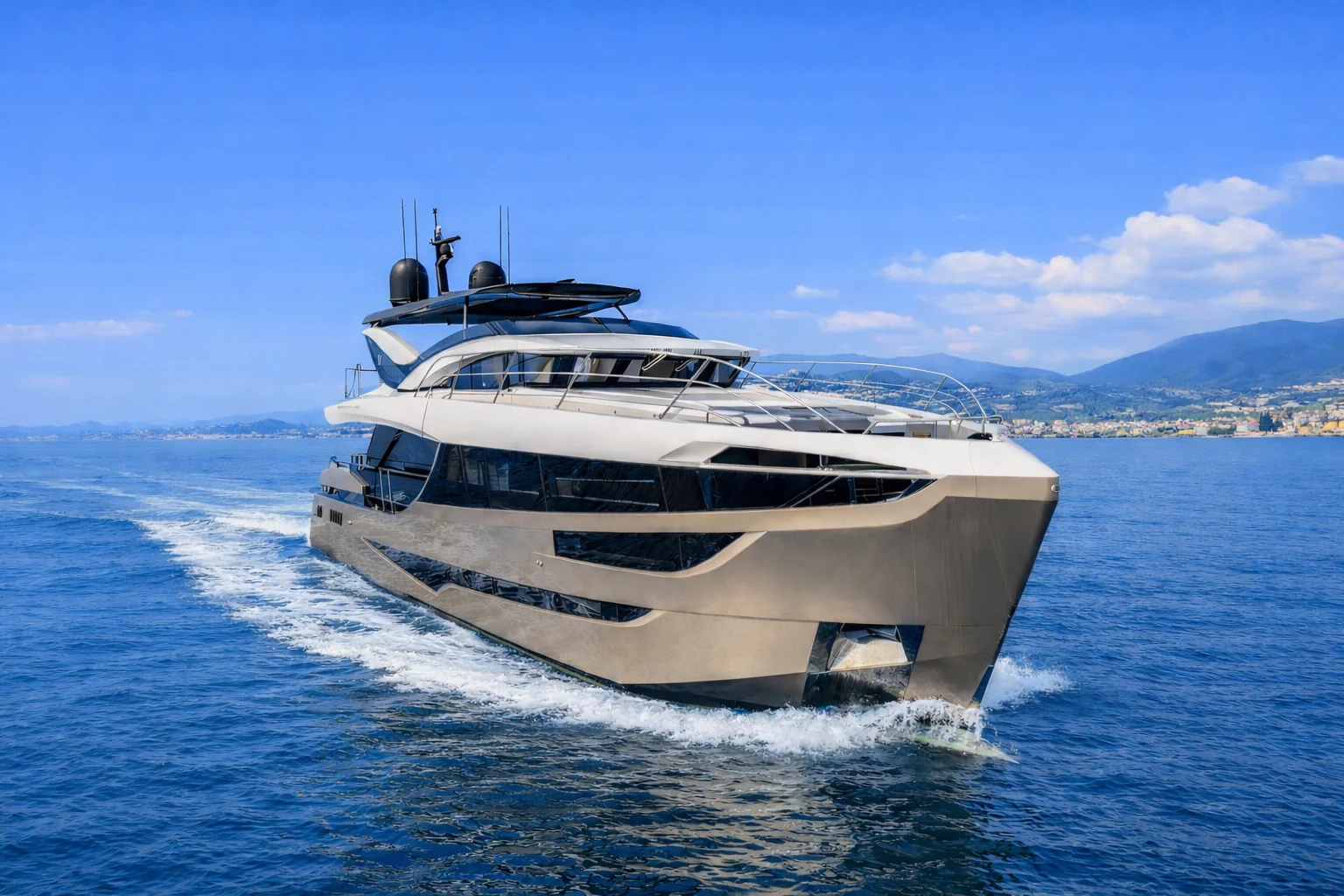 a white yacht on the water aboard ZALANKA Yacht for Sale