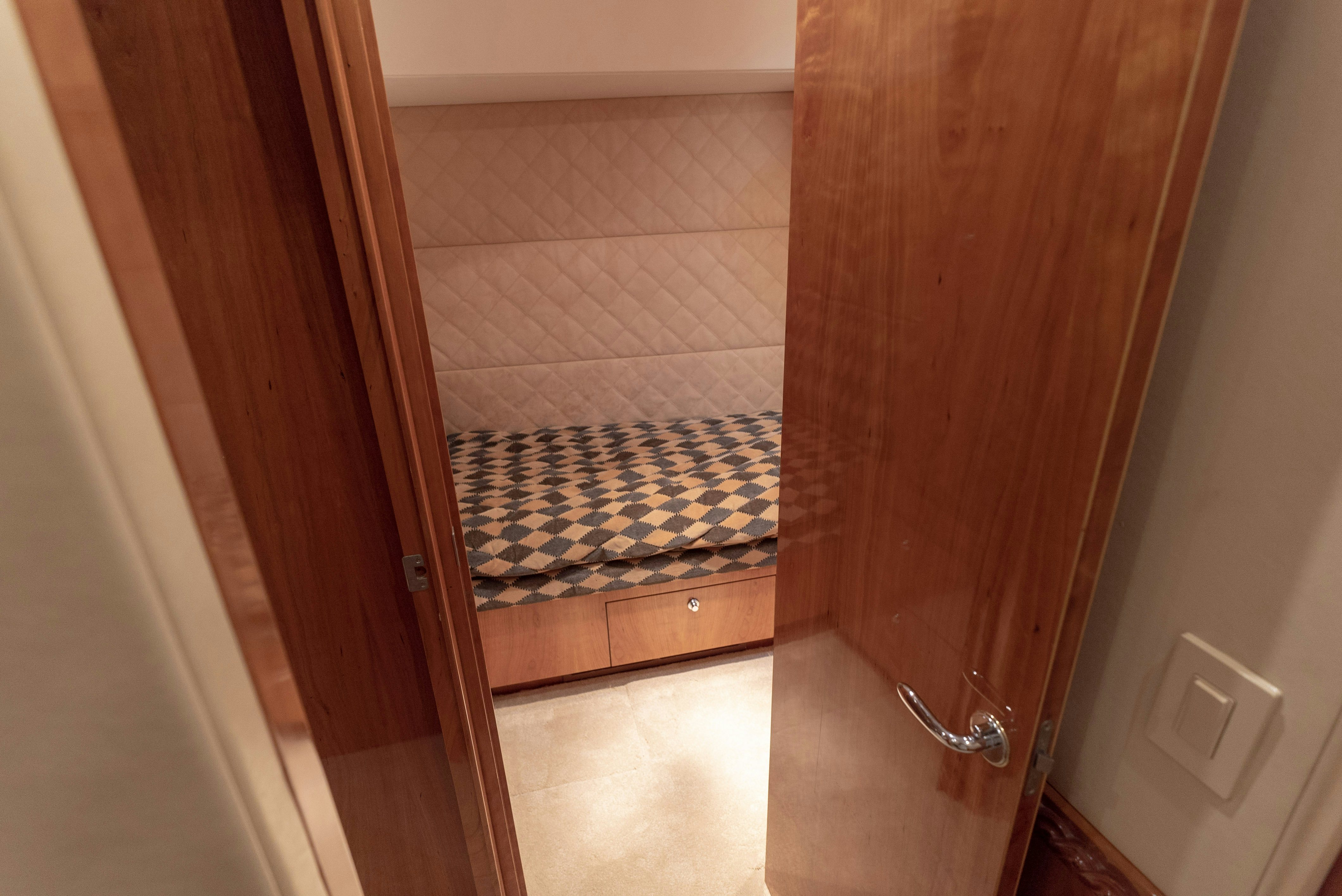 a door with a glass window aboard SONORA Yacht for Sale
