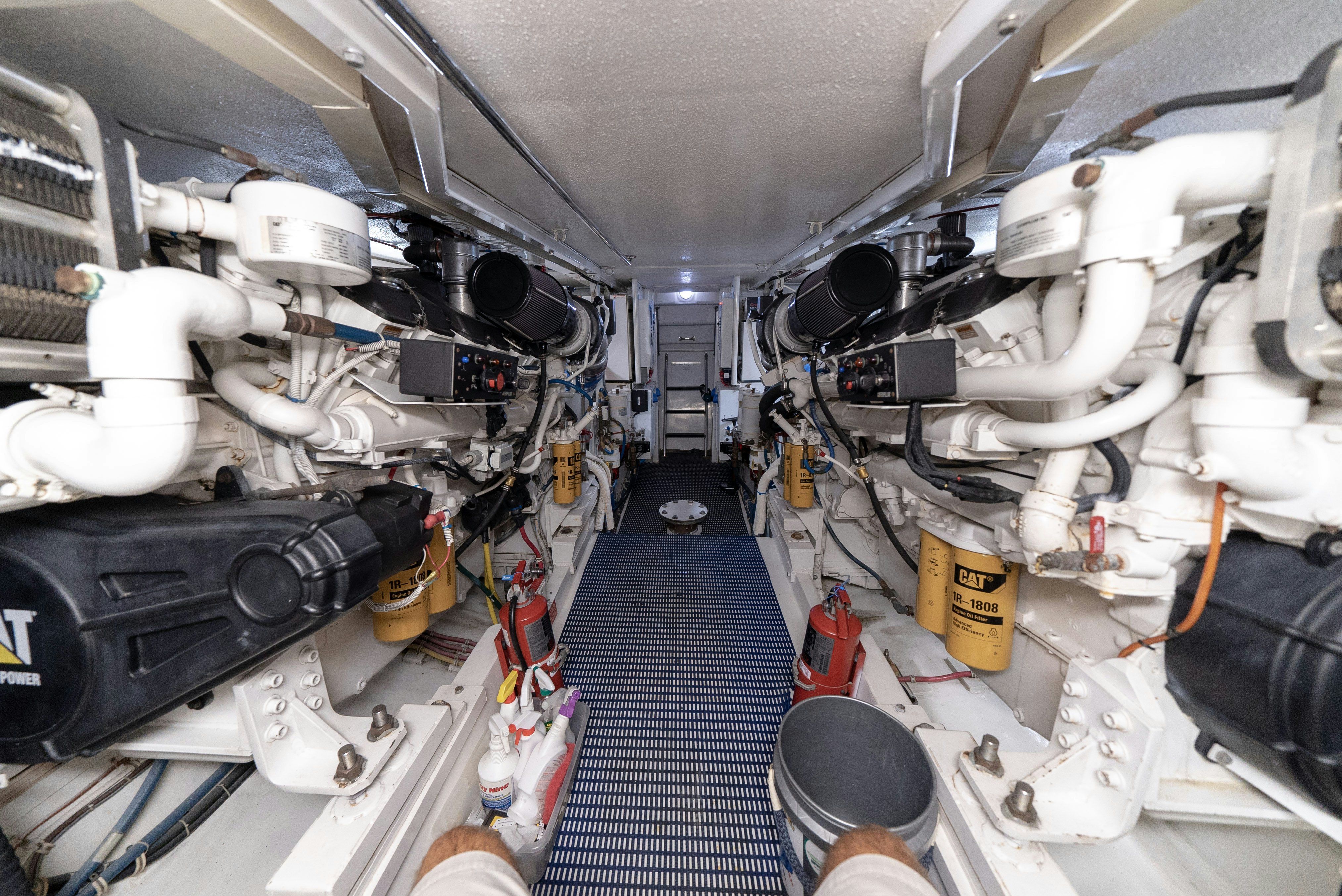 a large white robot in a vehicle aboard SONORA Yacht for Sale