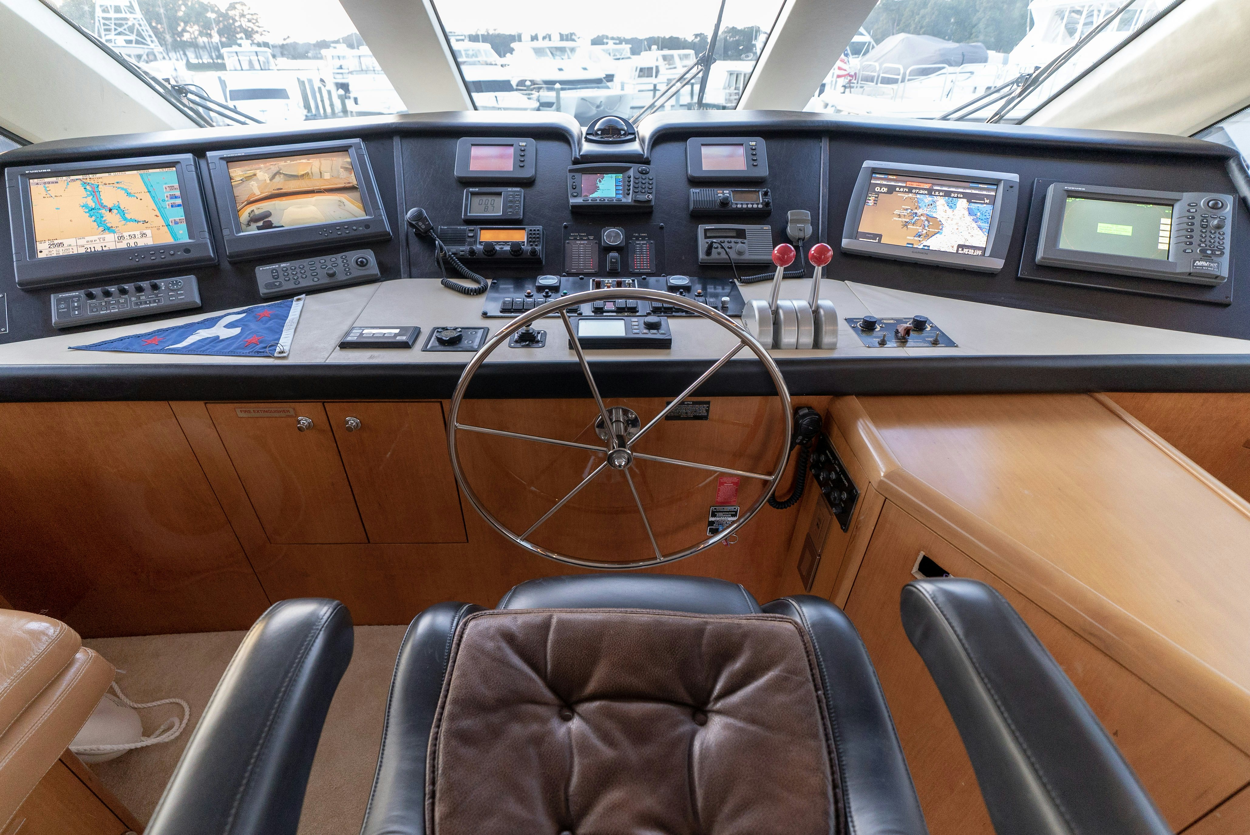 a vehicle with monitors and headphones aboard SONORA Yacht for Sale
