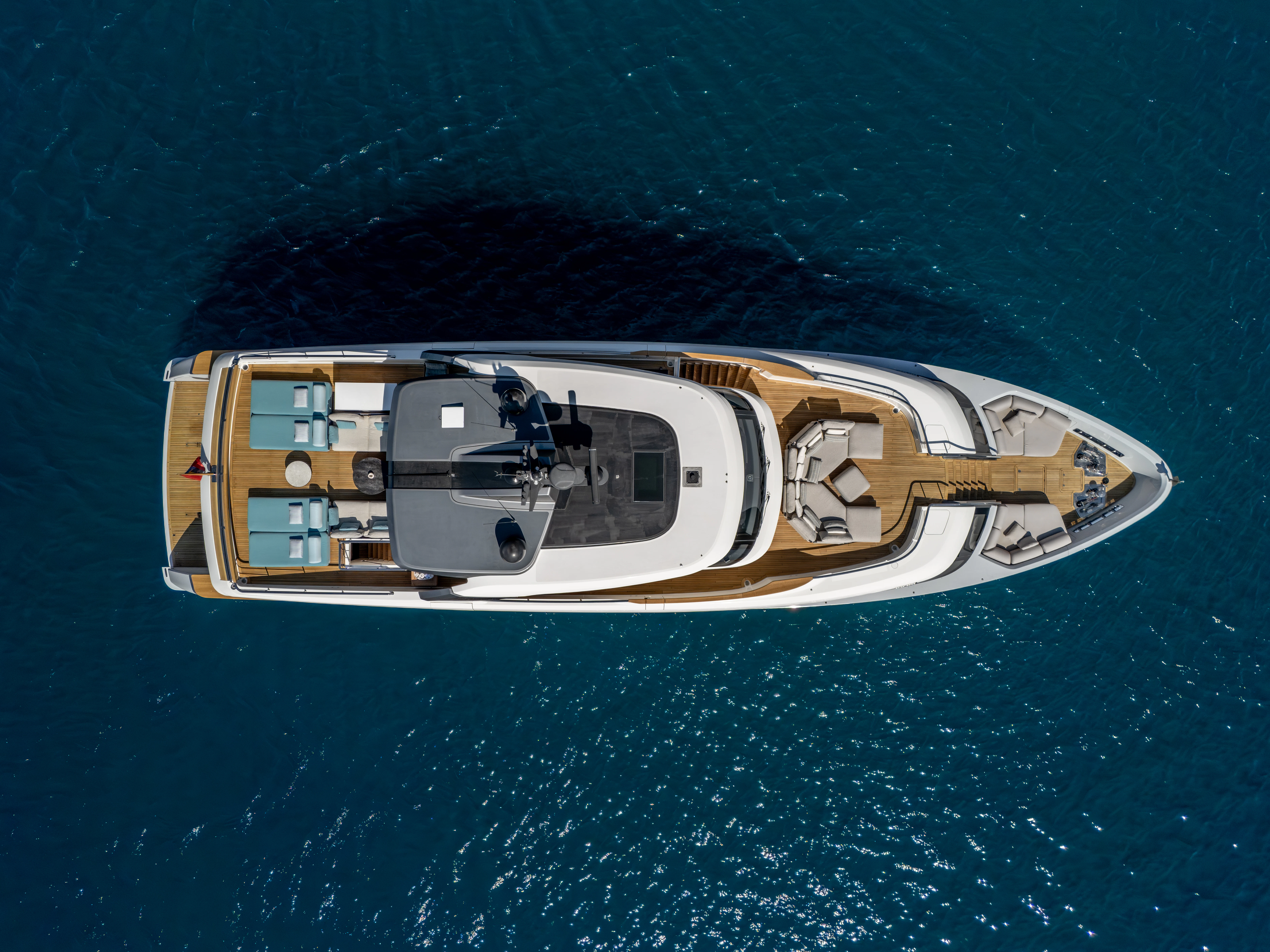 a boat in the water aboard AISHA Yacht for Sale
