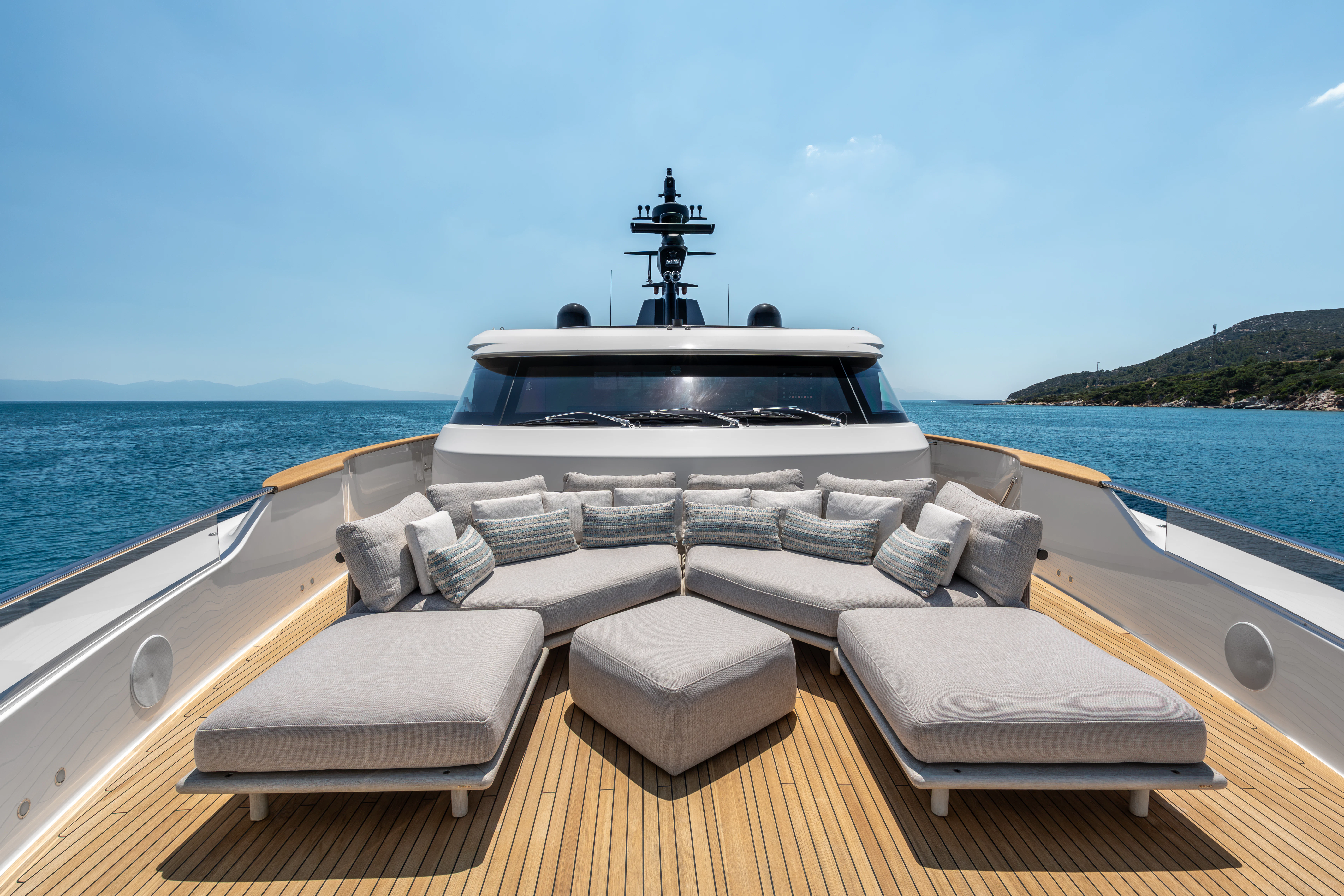 a boat on a deck aboard AISHA Yacht for Sale