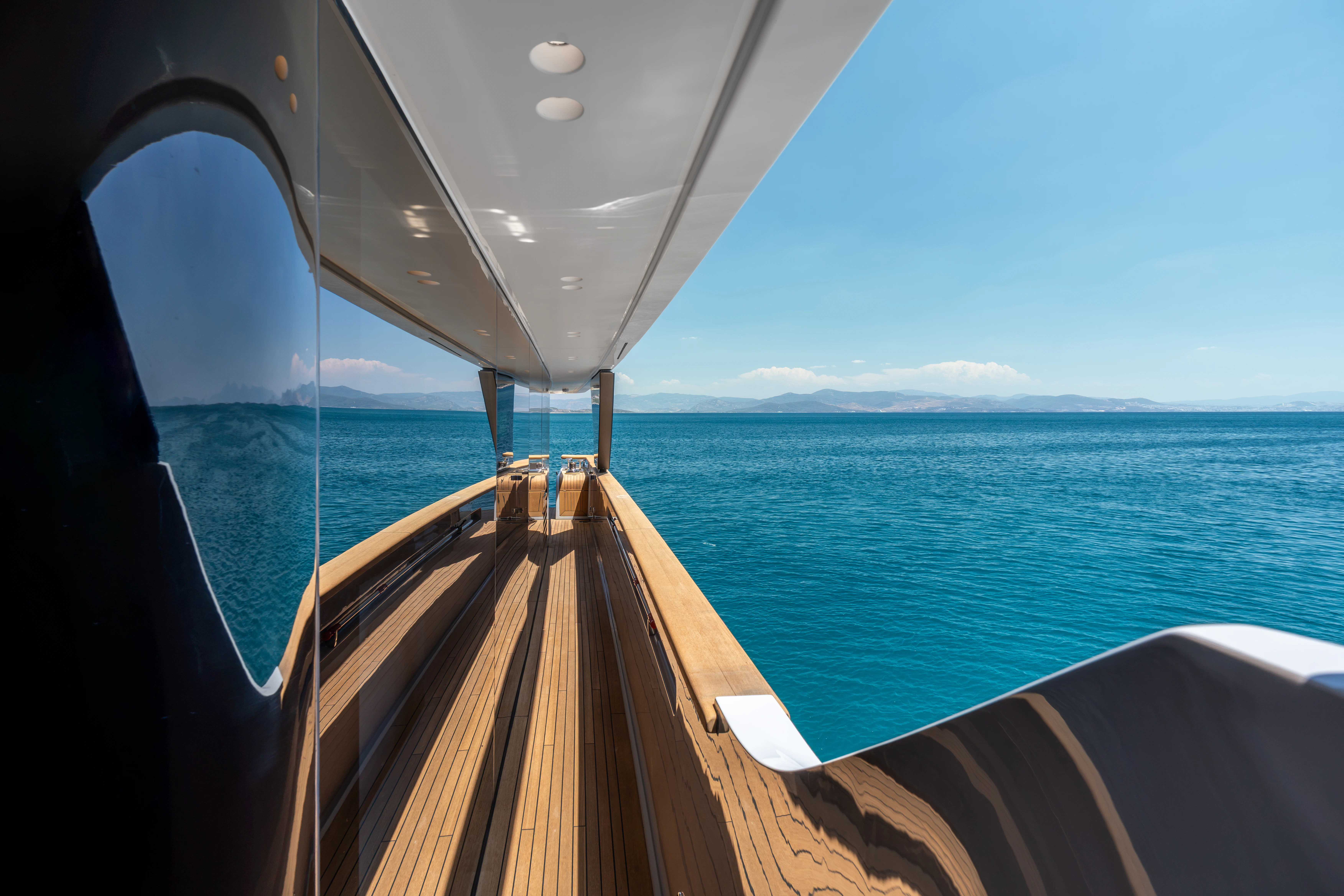 a boat on the water aboard AISHA Yacht for Sale