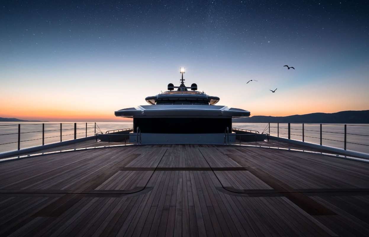 a boat on a dock aboard O'PARI Yacht for Charter