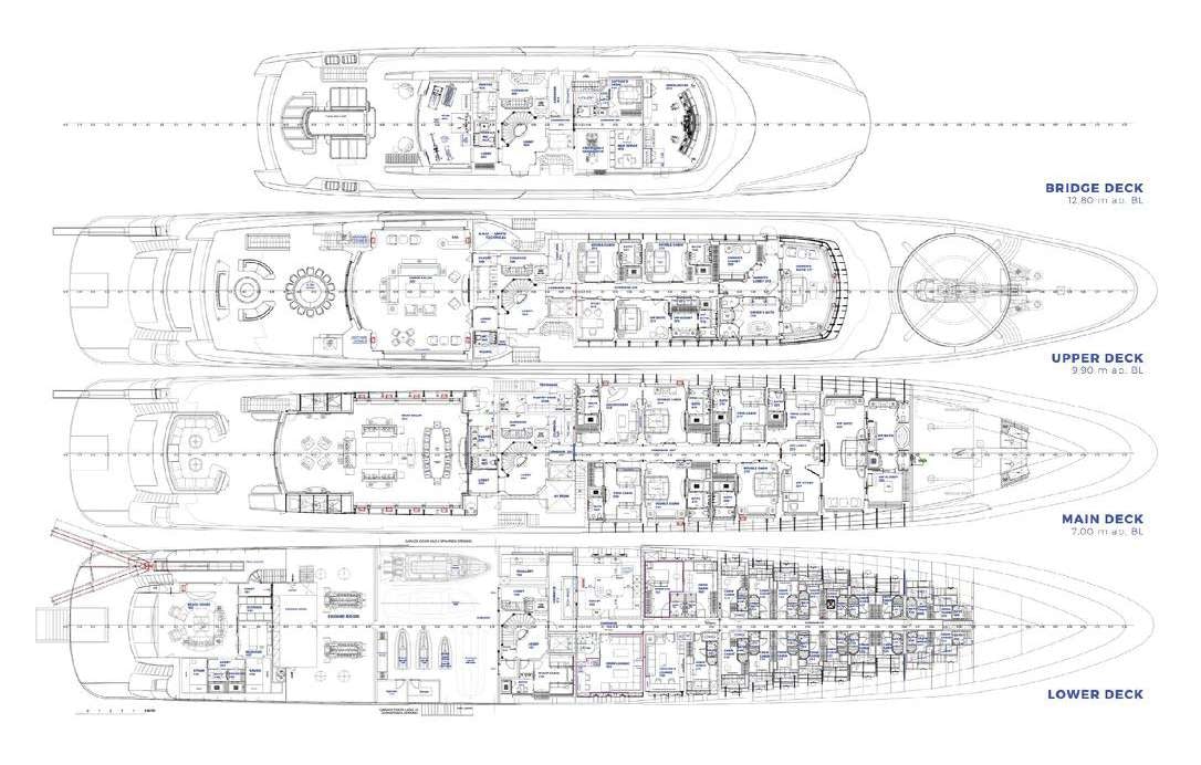 diagram aboard O'PARI Yacht for Charter