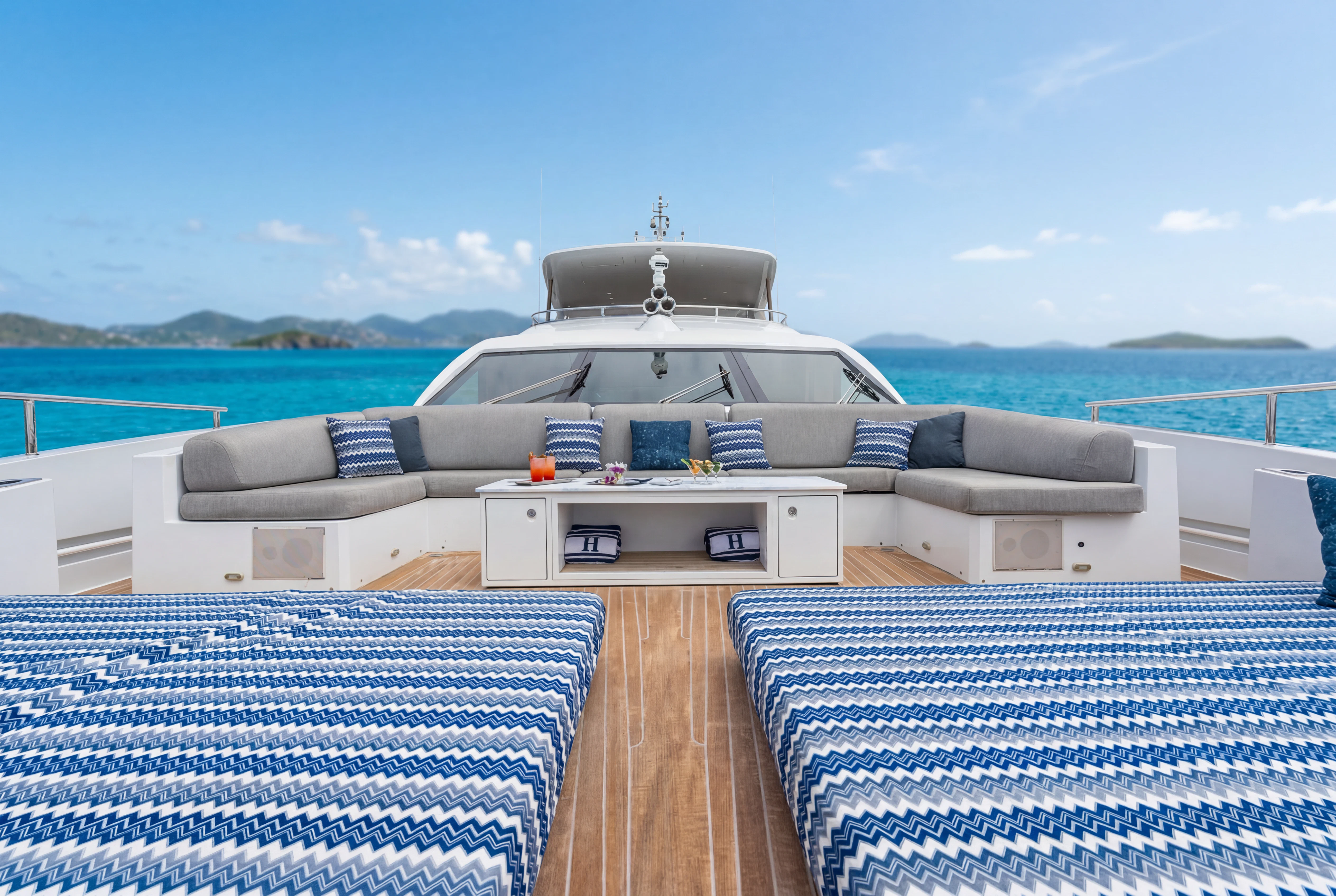 a boat on a boat aboard 'H Yacht for Charter