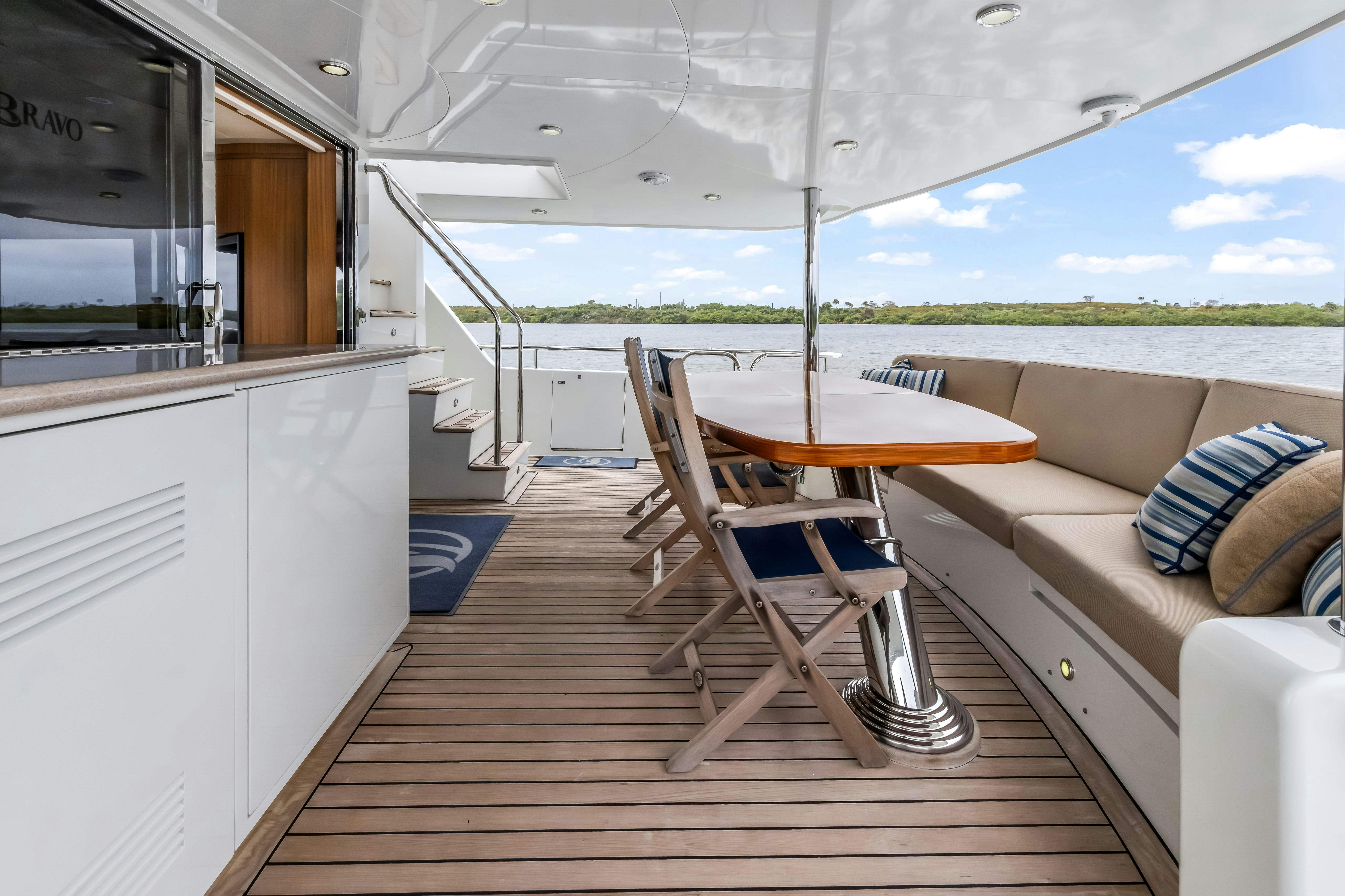 a boat on the water aboard AURORA Yacht for Sale