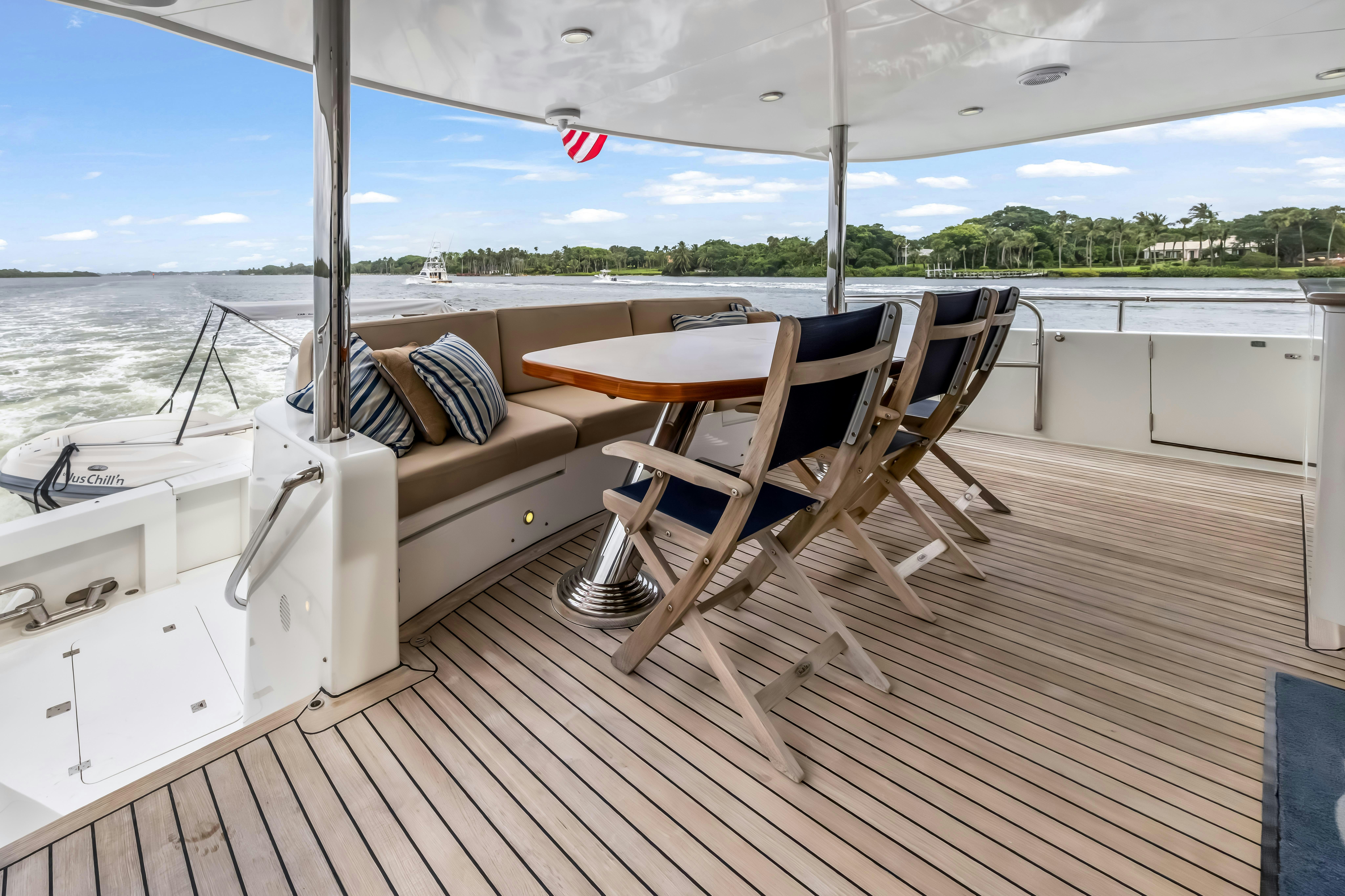 a boat on the water aboard AURORA Yacht for Sale