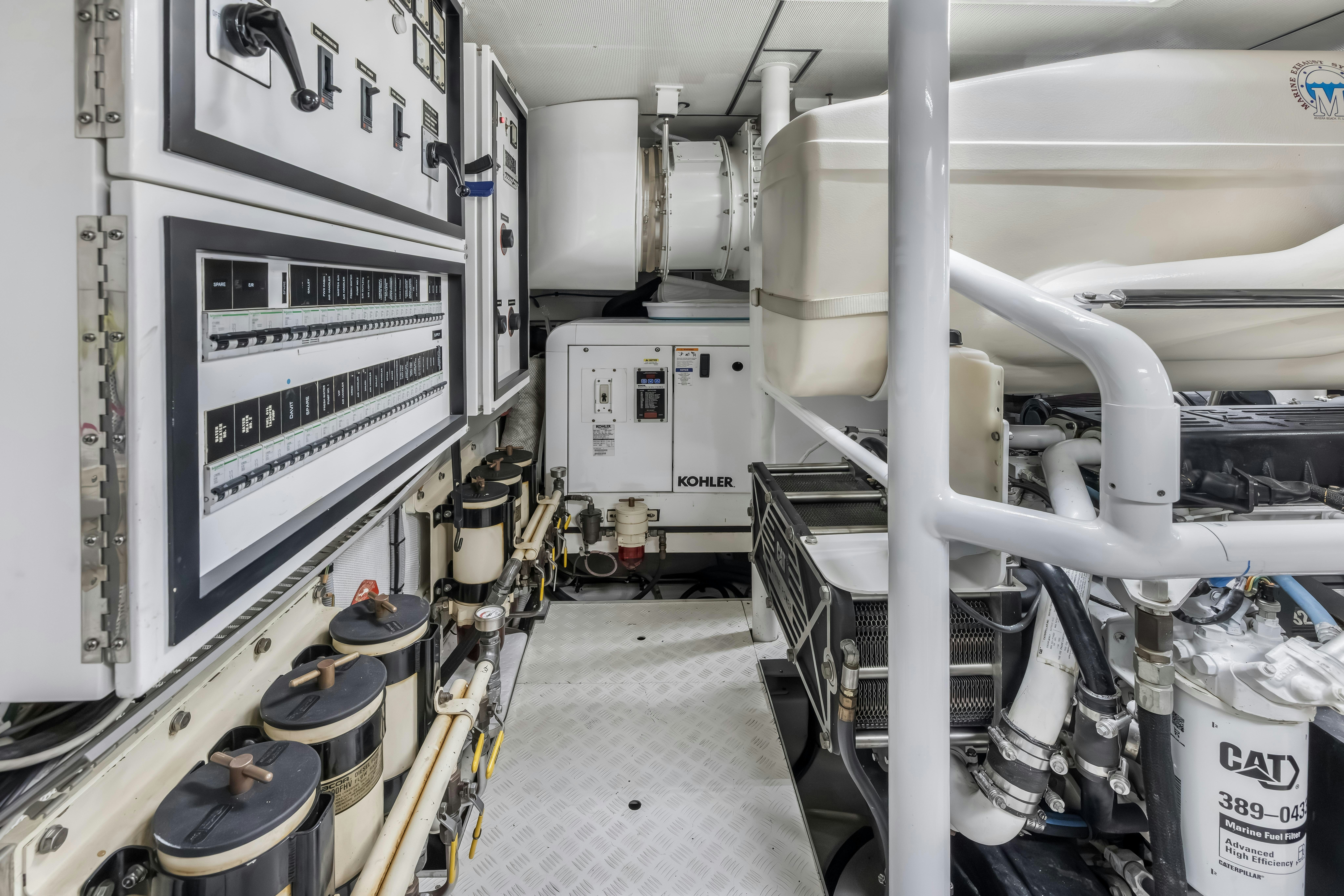 a room with machinery aboard AURORA Yacht for Sale