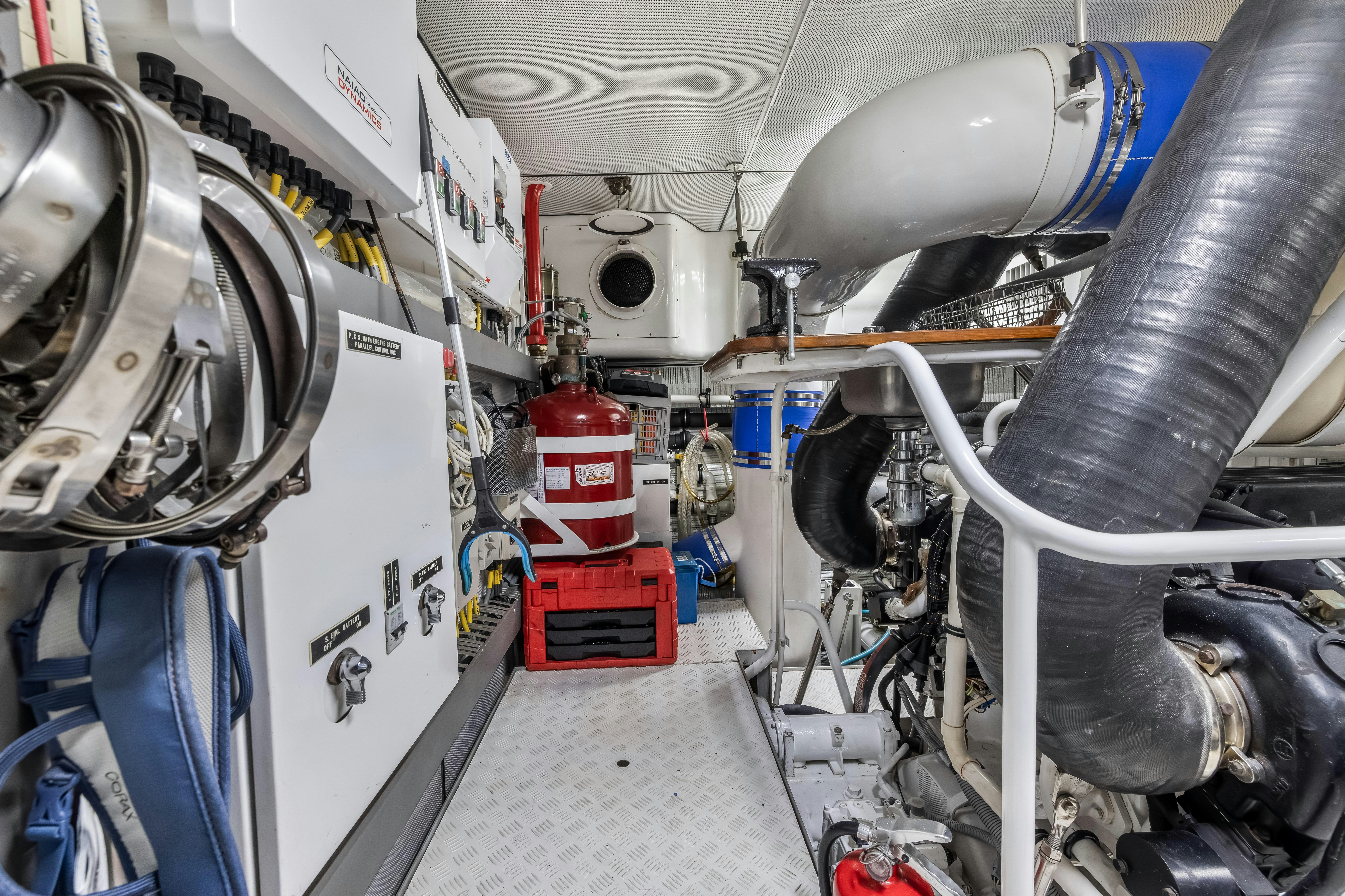 a close-up of a machine aboard AURORA Yacht for Sale