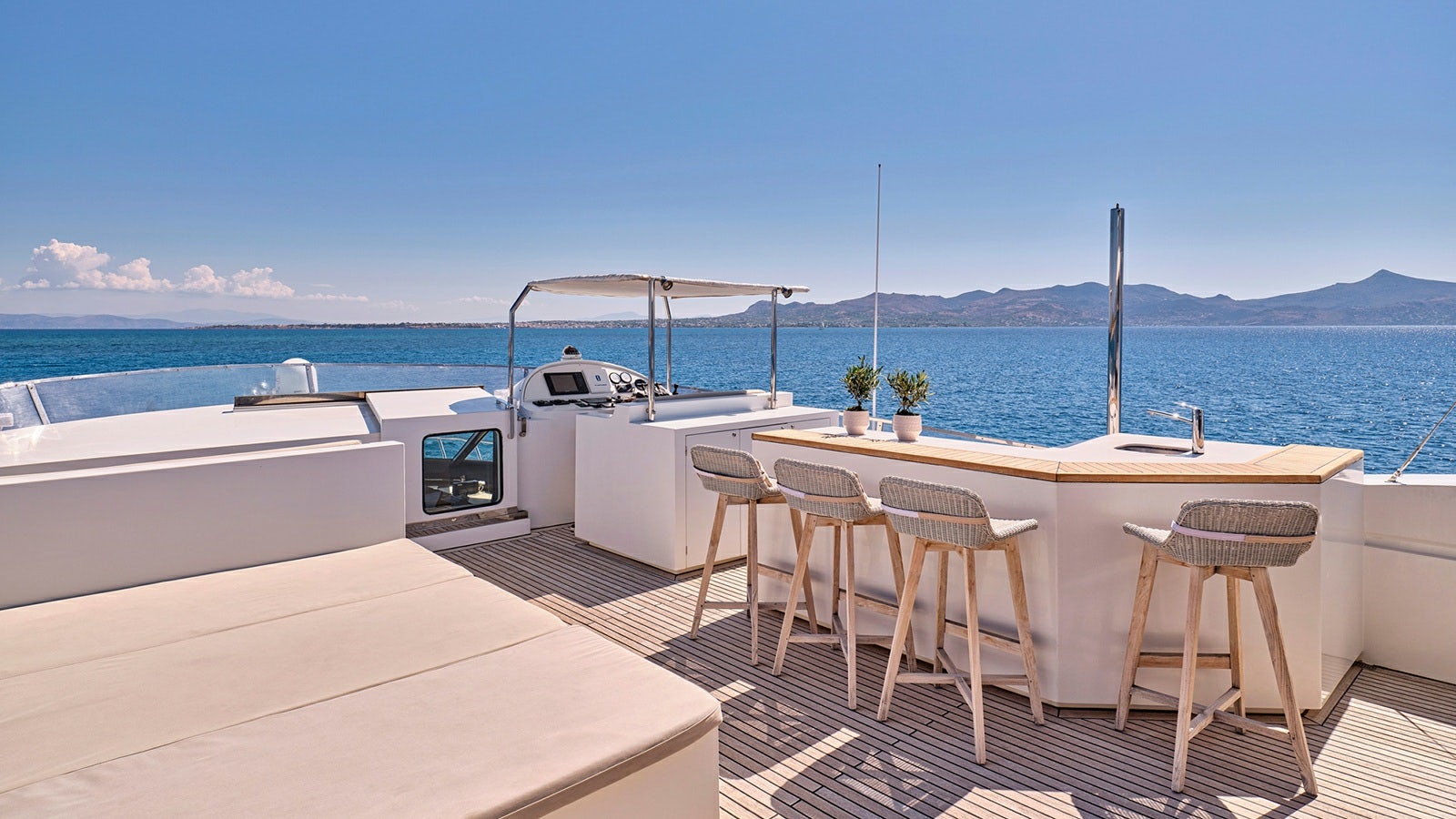 a boat on a deck aboard SANJANA Yacht for Charter