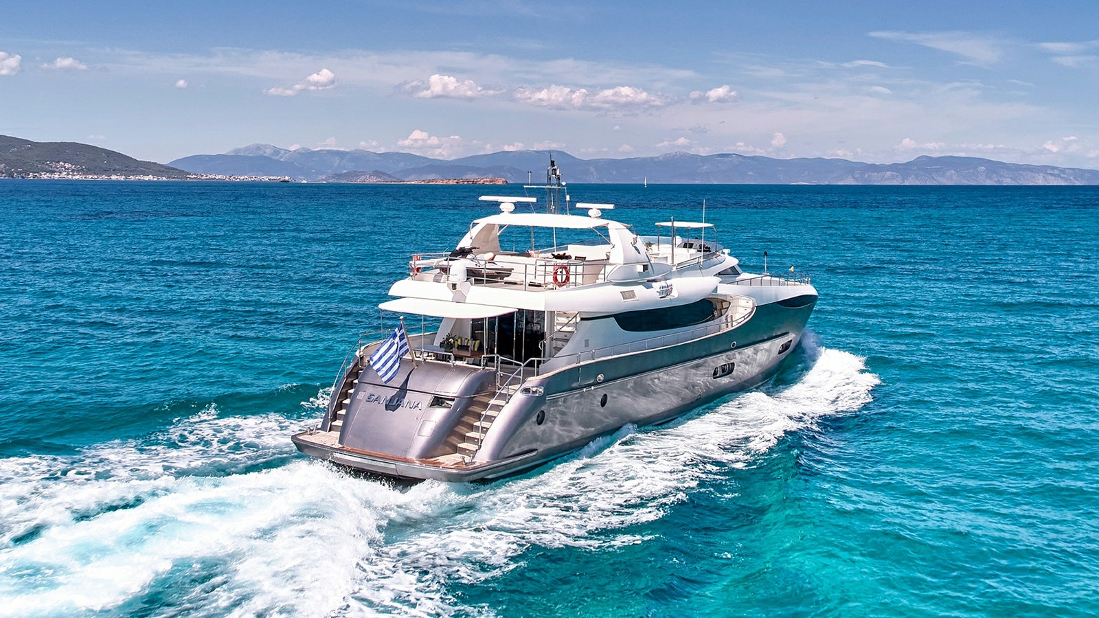 a boat on the water aboard SANJANA Yacht for Charter