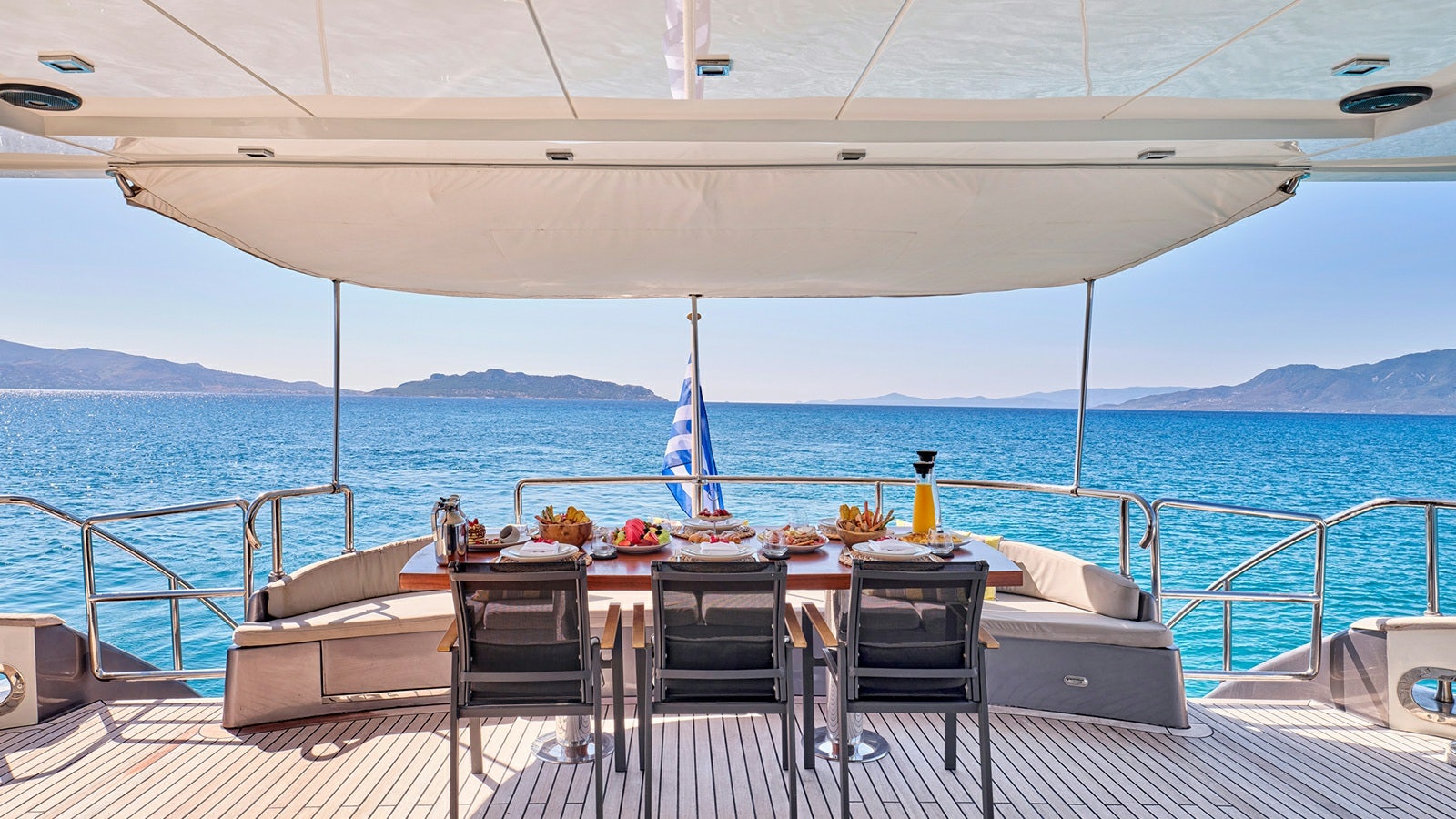 a boat on the water aboard SANJANA Yacht for Charter