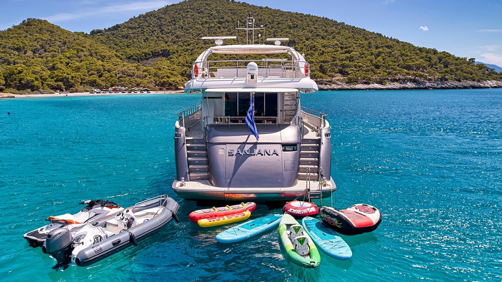a boat on the water aboard SANJANA Yacht for Charter