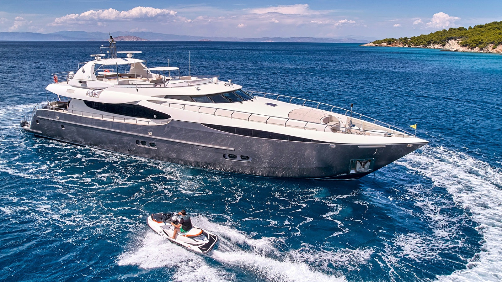 a boat on the water aboard SANJANA Yacht for Charter