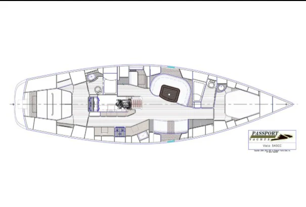 diagram, engineering drawing aboard SAUCY FOX Yacht for Sale
