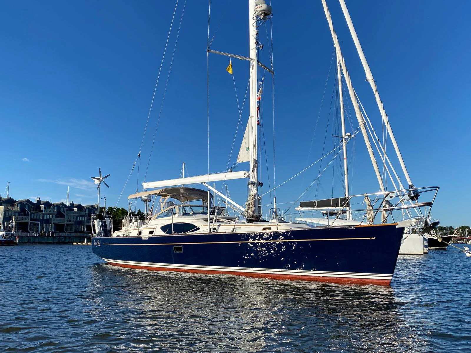 a boat in the water aboard SAUCY FOX Yacht for Sale